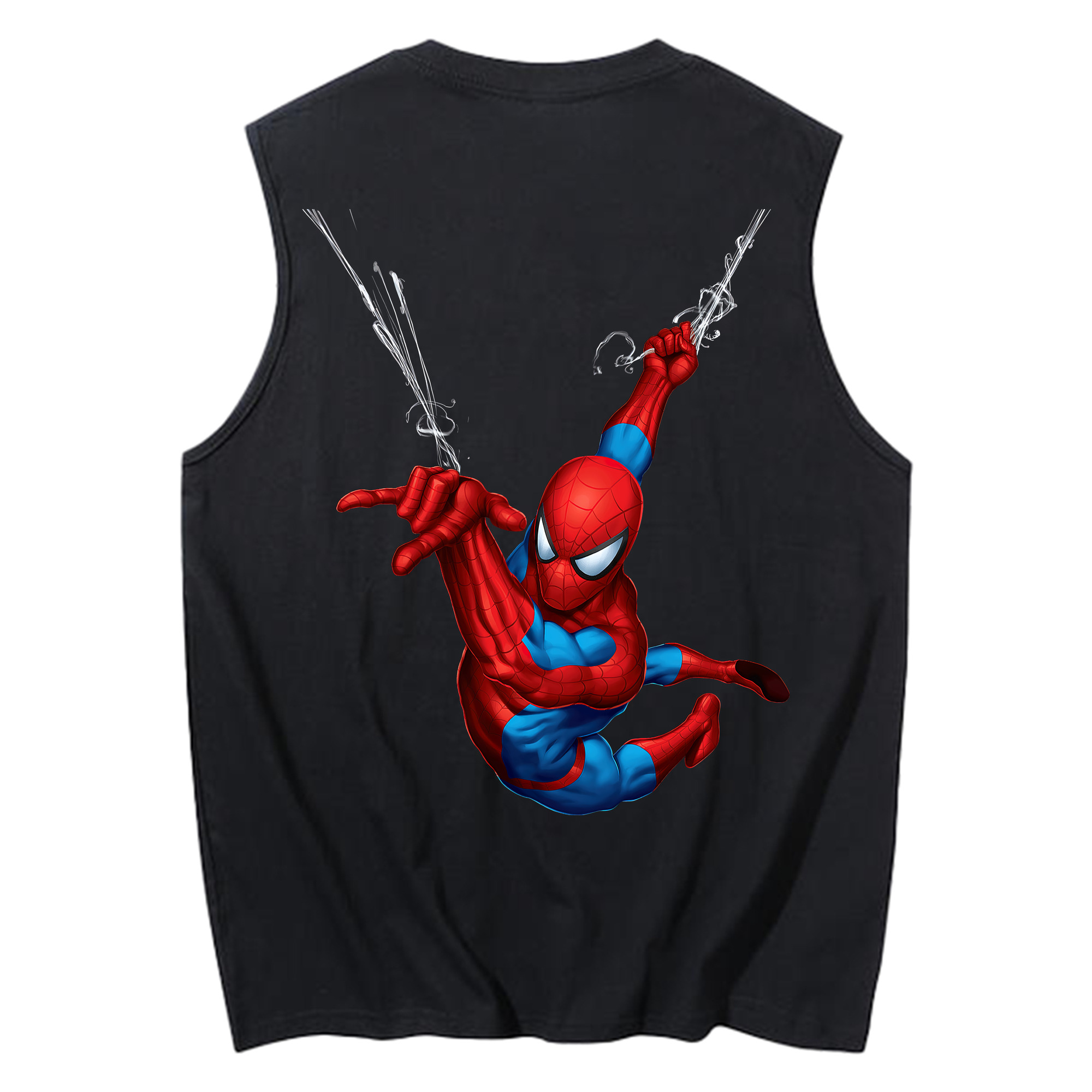 （画像用） Spider Man スパイダーマン コットン100％タンクトップ（背面プリント）