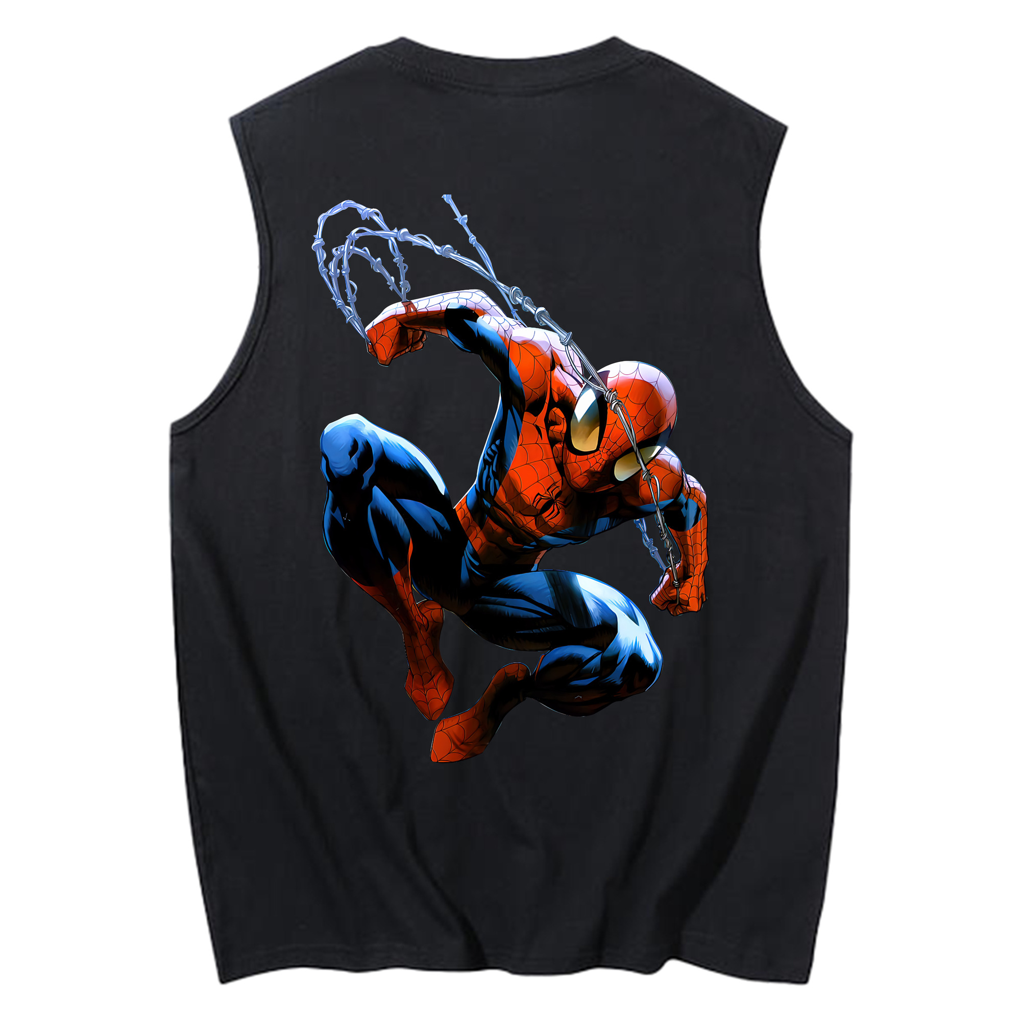 （画像用） Spider Man スパイダーマン コットン100％タンクトップ（背面プリント）