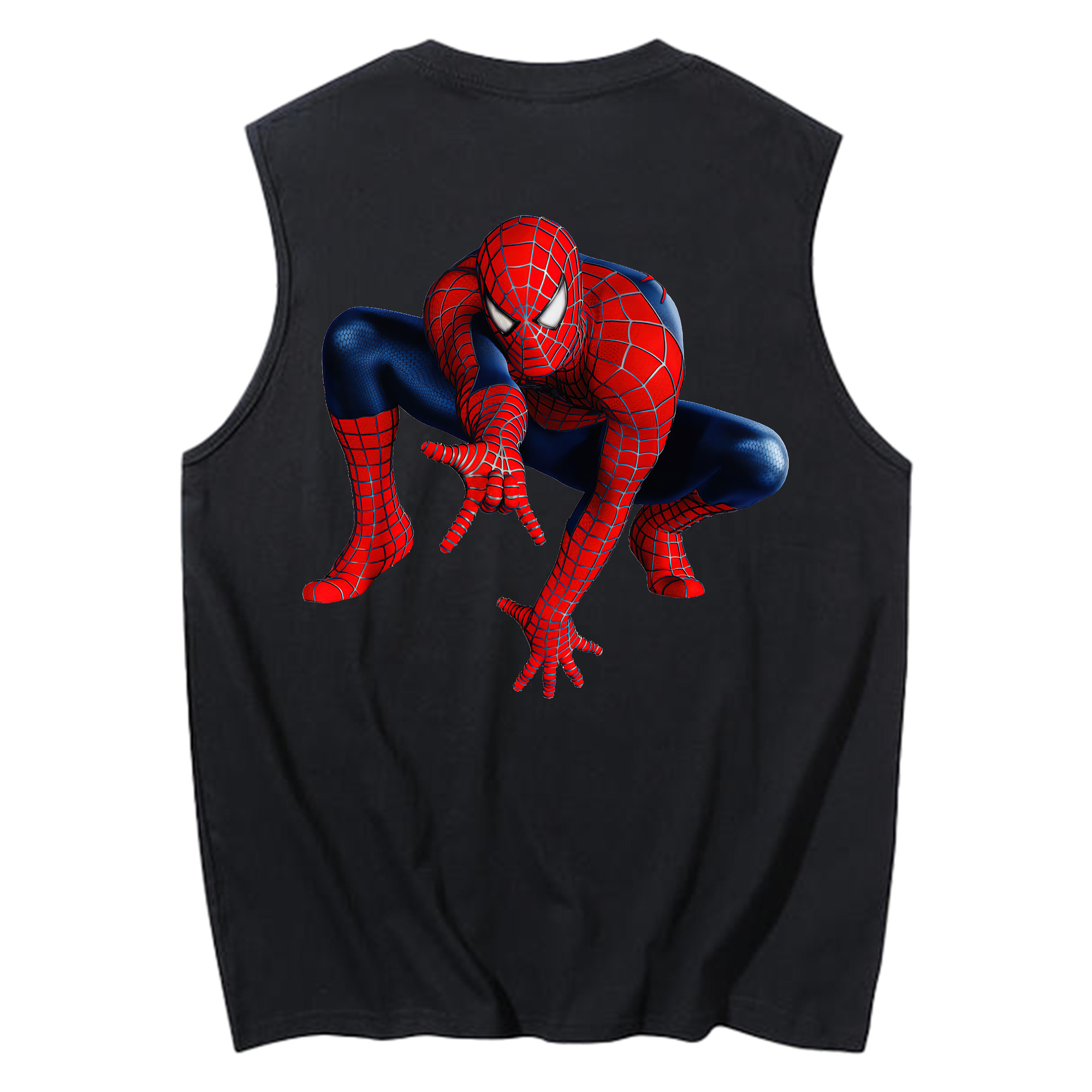 （画像用） Spider Man スパイダーマン コットン100％タンクトップ（背面プリント）