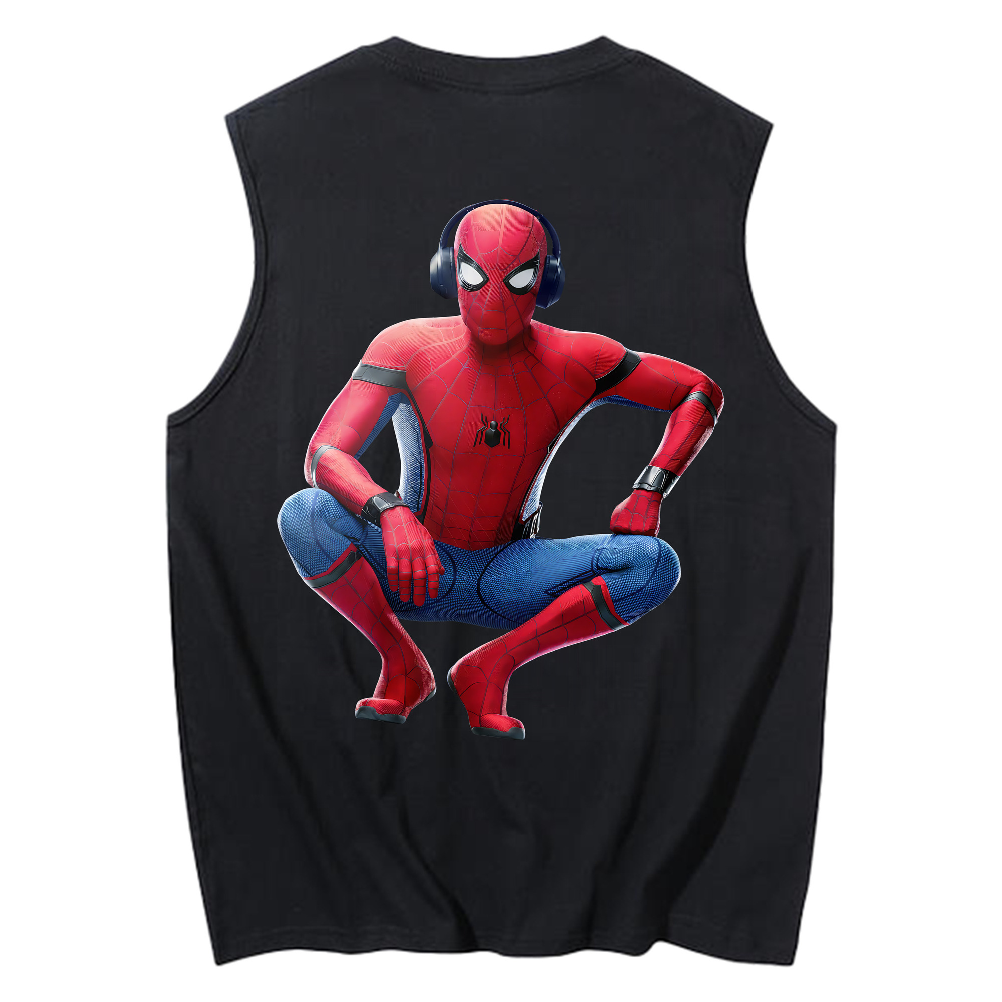 （画像用） Spider Man スパイダーマン コットン100％タンクトップ（背面プリント）