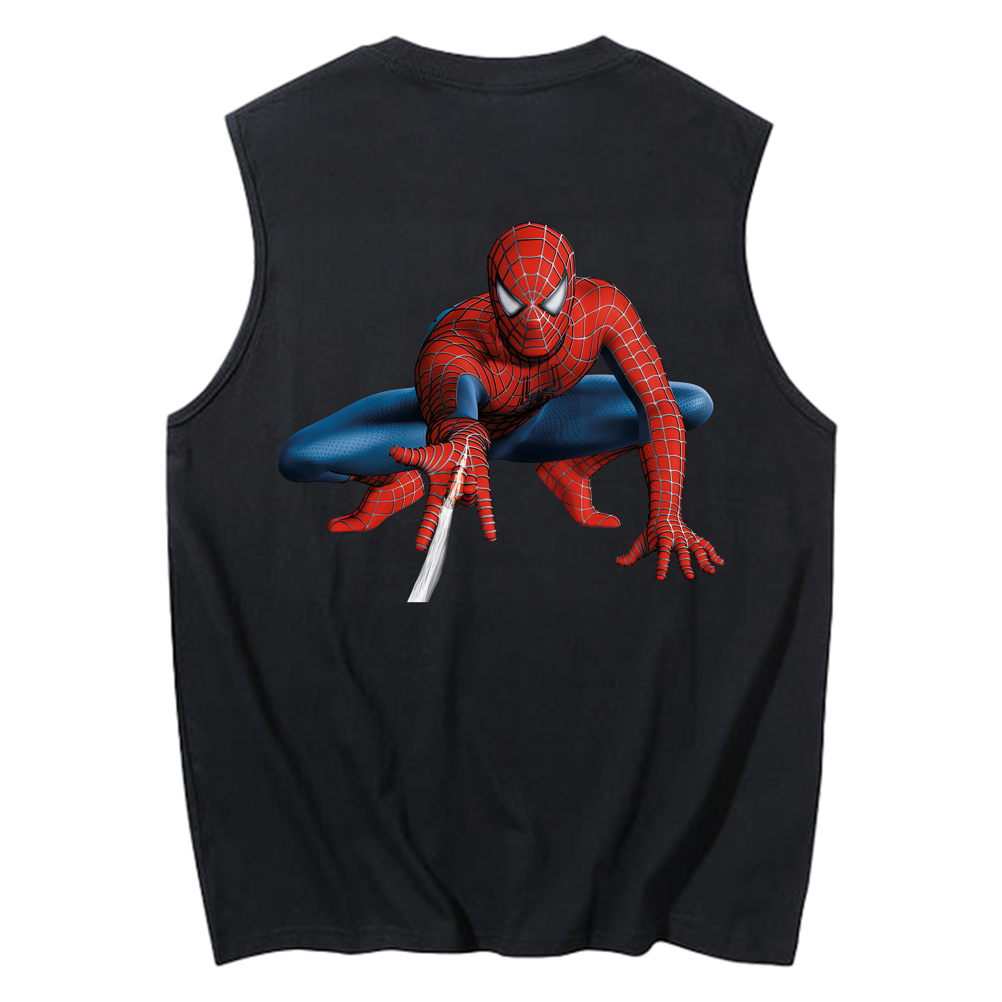 （画像用） Spider Man スパイダーマン コットン100％タンクトップ（背面プリント）
