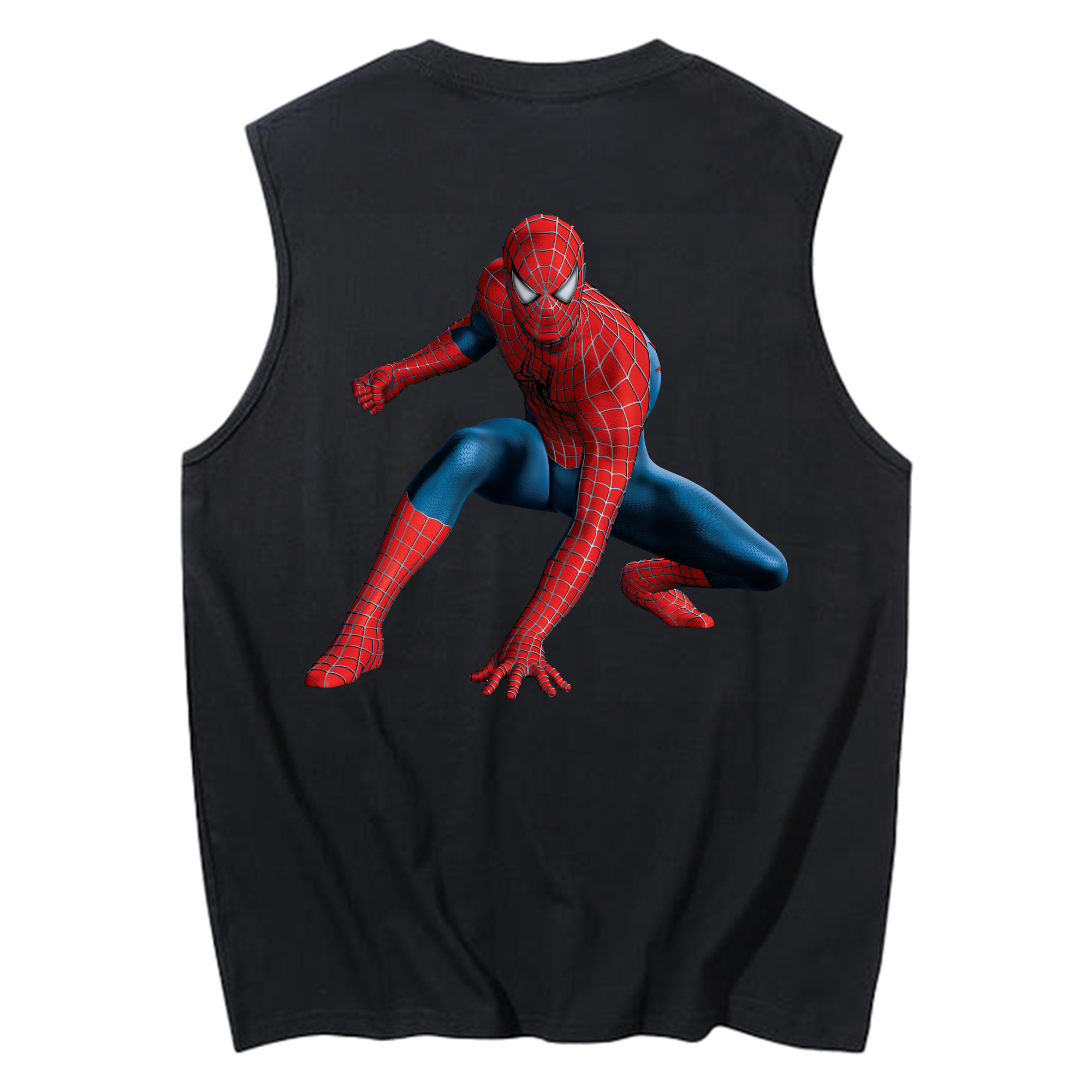（画像用） Spider Man スパイダーマン コットン100％タンクトップ（背面プリント）
