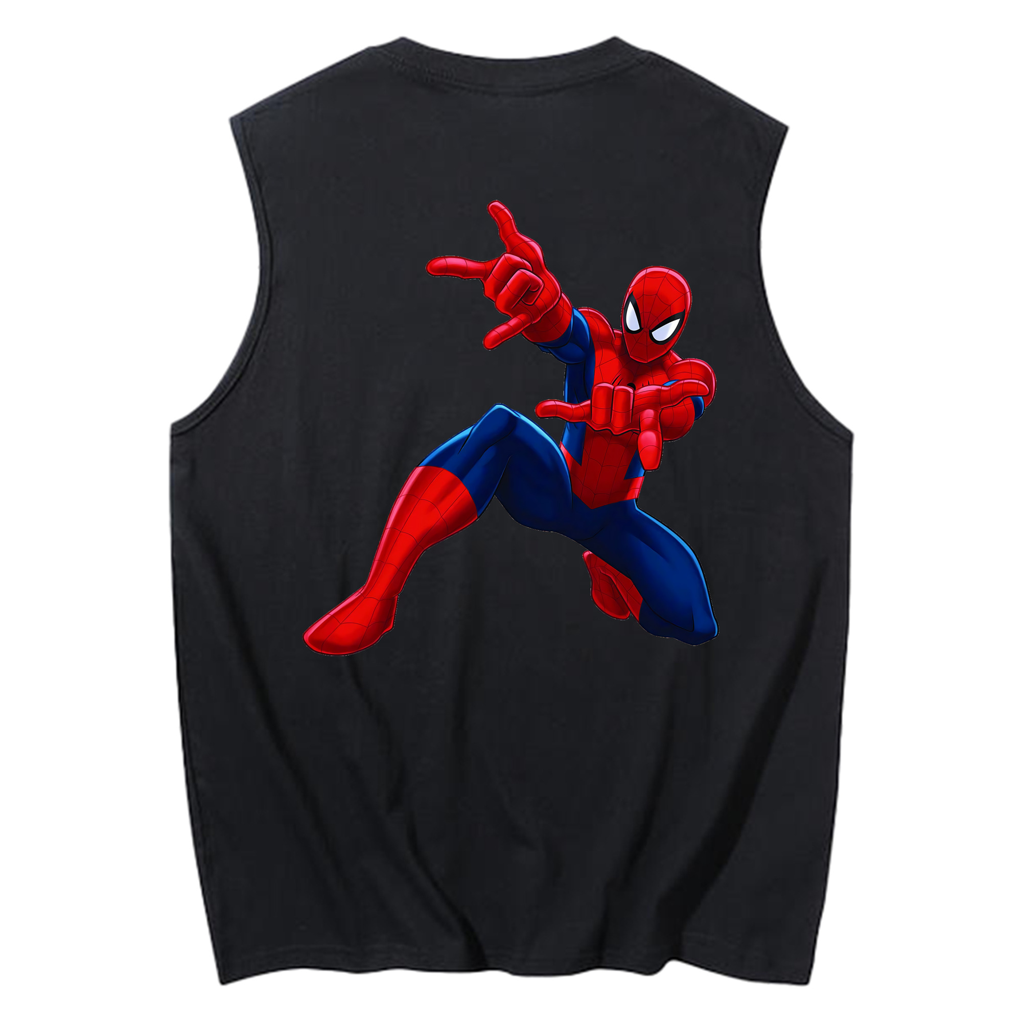 （画像用） Spider Man スパイダーマン コットン100％タンクトップ（背面プリント）