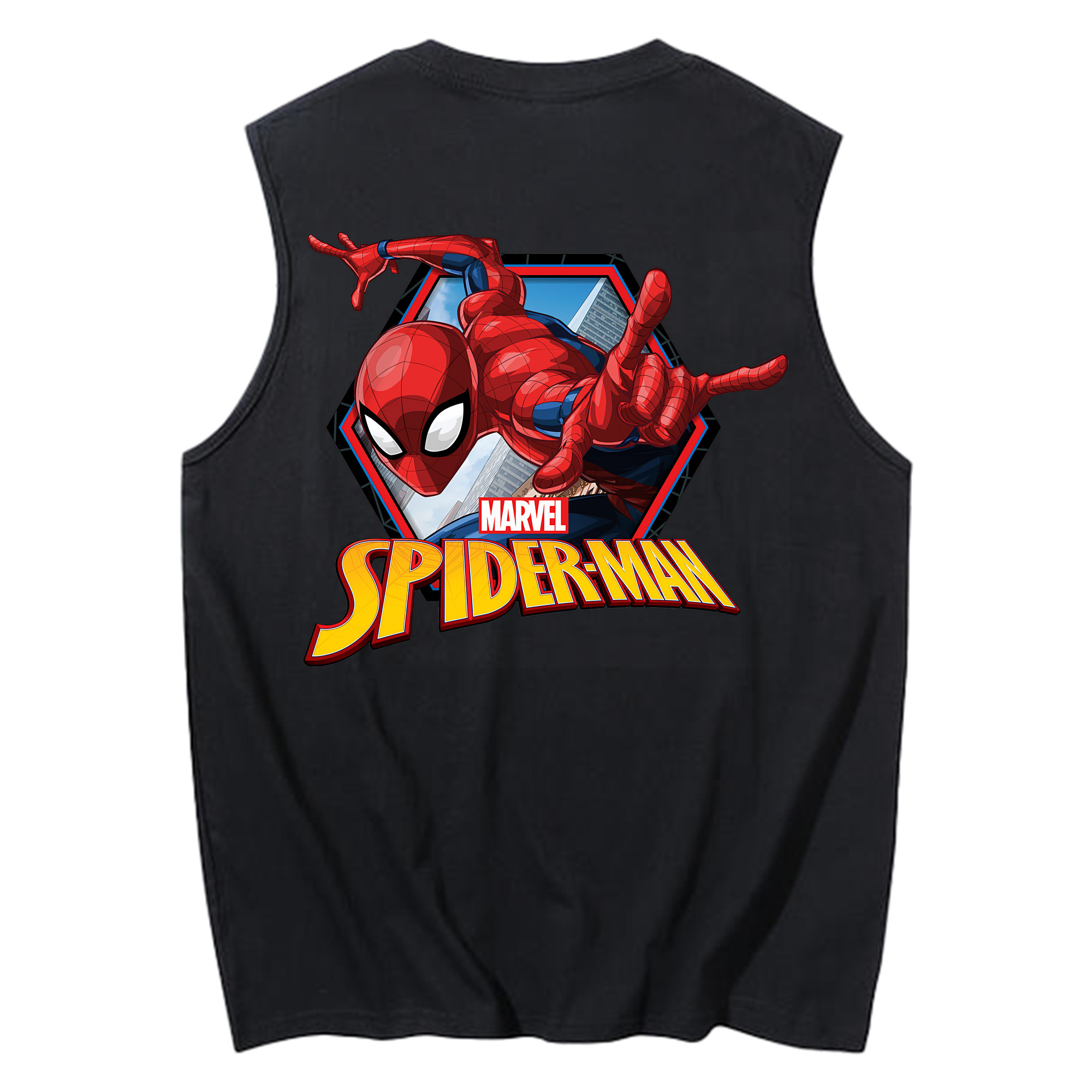 （画像用） Spider Man スパイダーマン コットン100％タンクトップ（背面プリント）