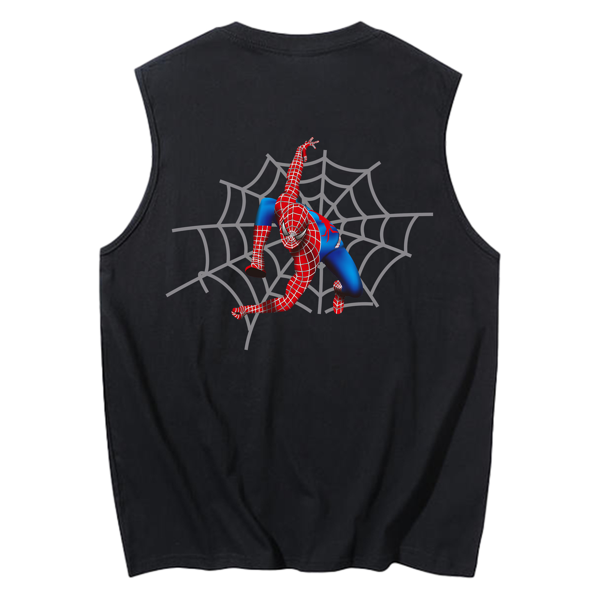 （画像用） Spider Man スパイダーマン コットン100％タンクトップ（背面プリント）
