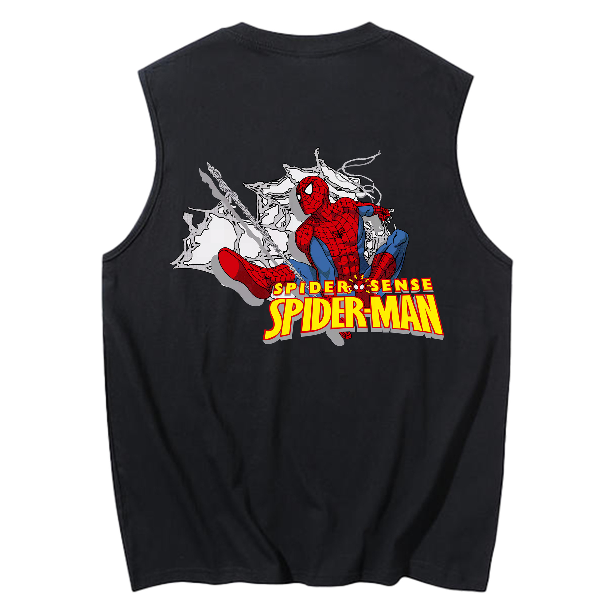 （画像用） Spider Man スパイダーマン コットン100％タンクトップ（背面プリント）