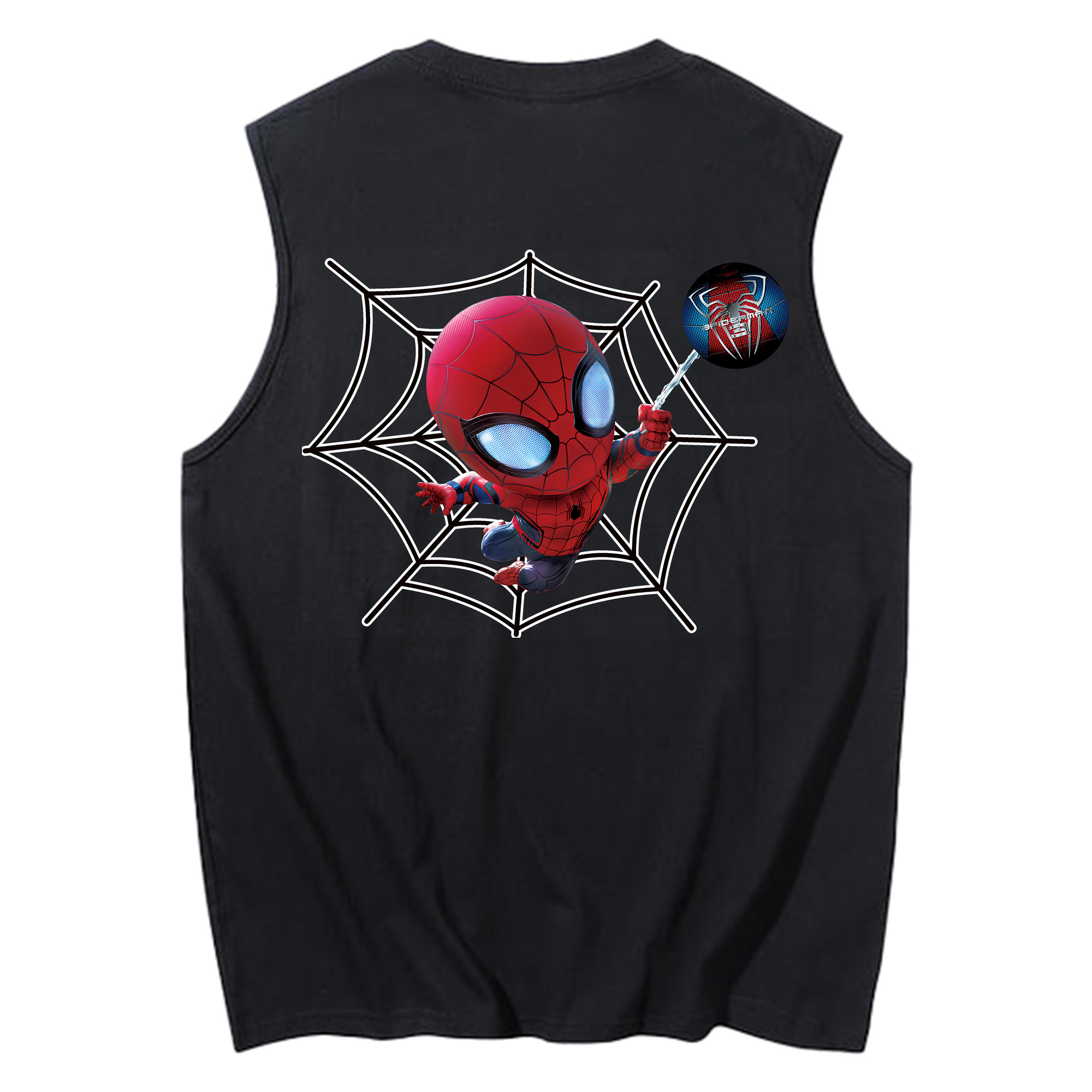 （画像用） Spider Man スパイダーマン コットン100％タンクトップ（背面プリント）