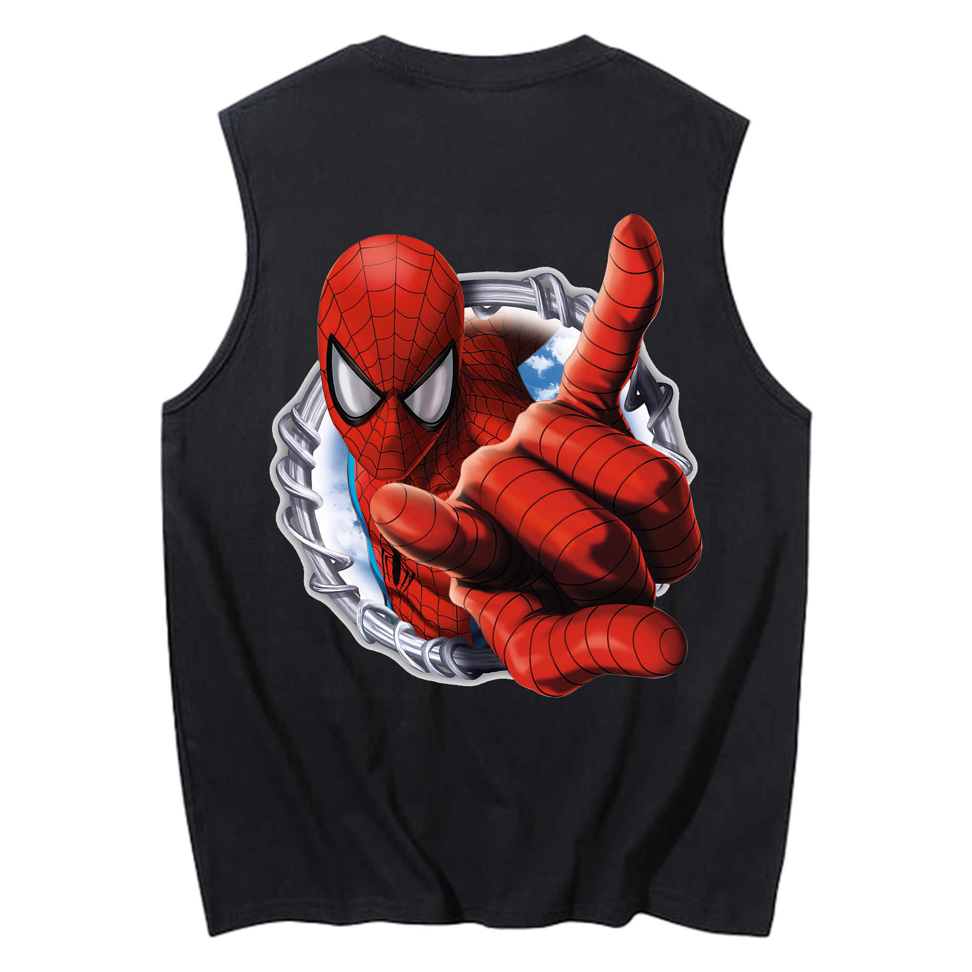 （画像用） Spider Man スパイダーマン コットン100％タンクトップ（背面プリント）