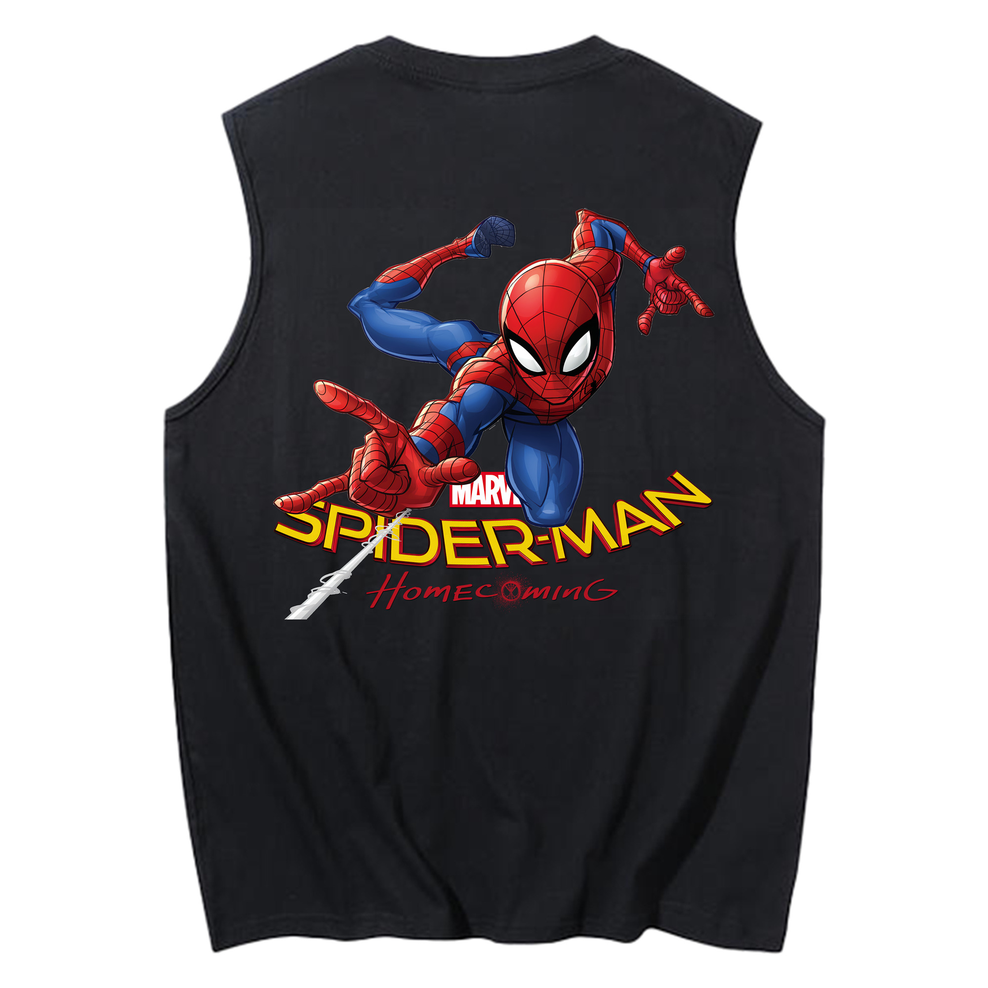 （画像用） Spider Man スパイダーマン コットン100％タンクトップ（背面プリント）