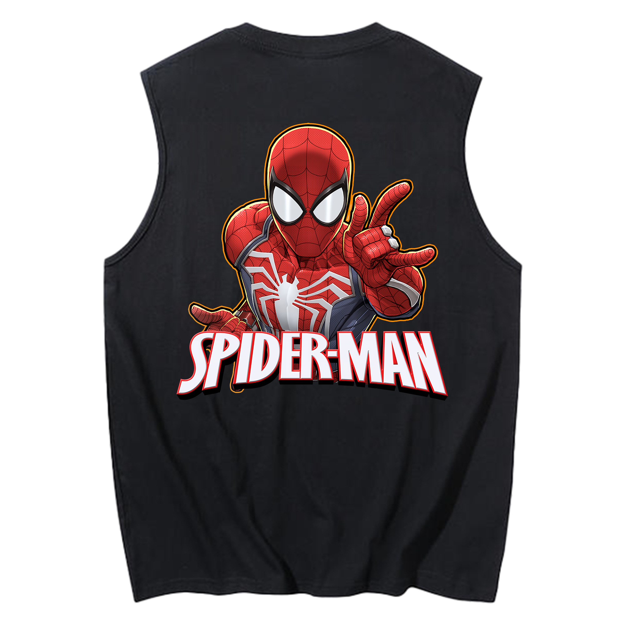 （画像用） Spider Man スパイダーマン コットン100％タンクトップ（背面プリント）