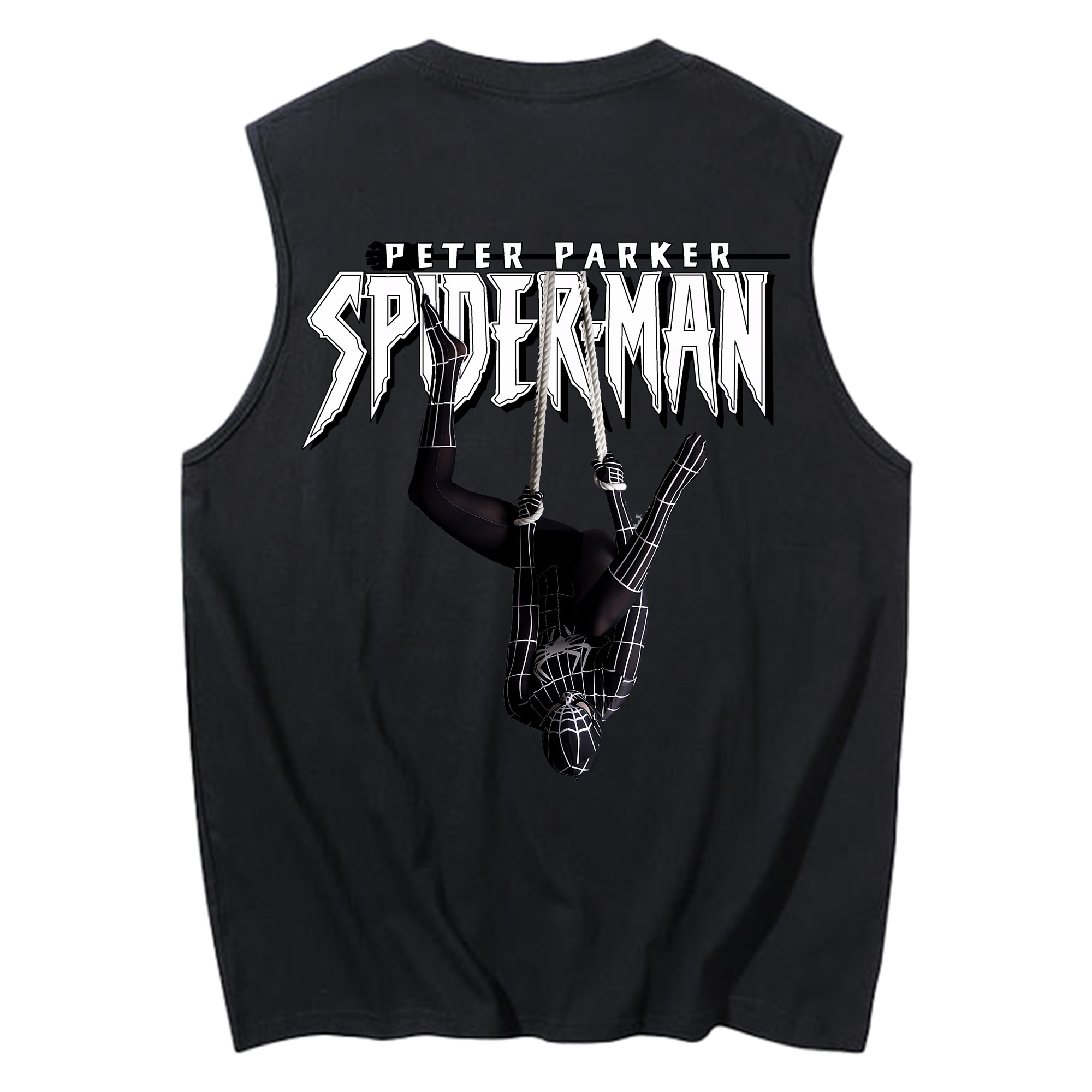 （画像用） Spider Man スパイダーマン コットン100％タンクトップ（背面プリント）