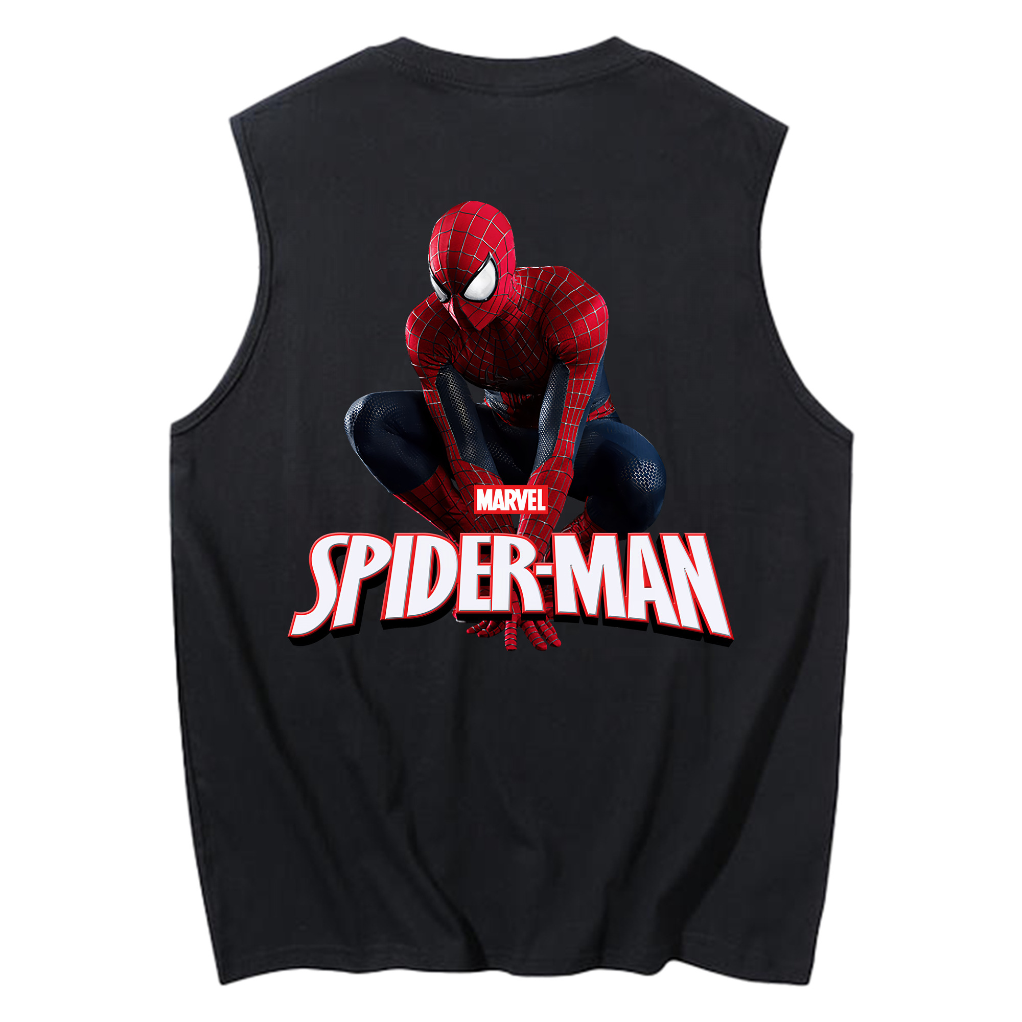 （画像用） Spider Man スパイダーマン コットン100％タンクトップ（背面プリント）