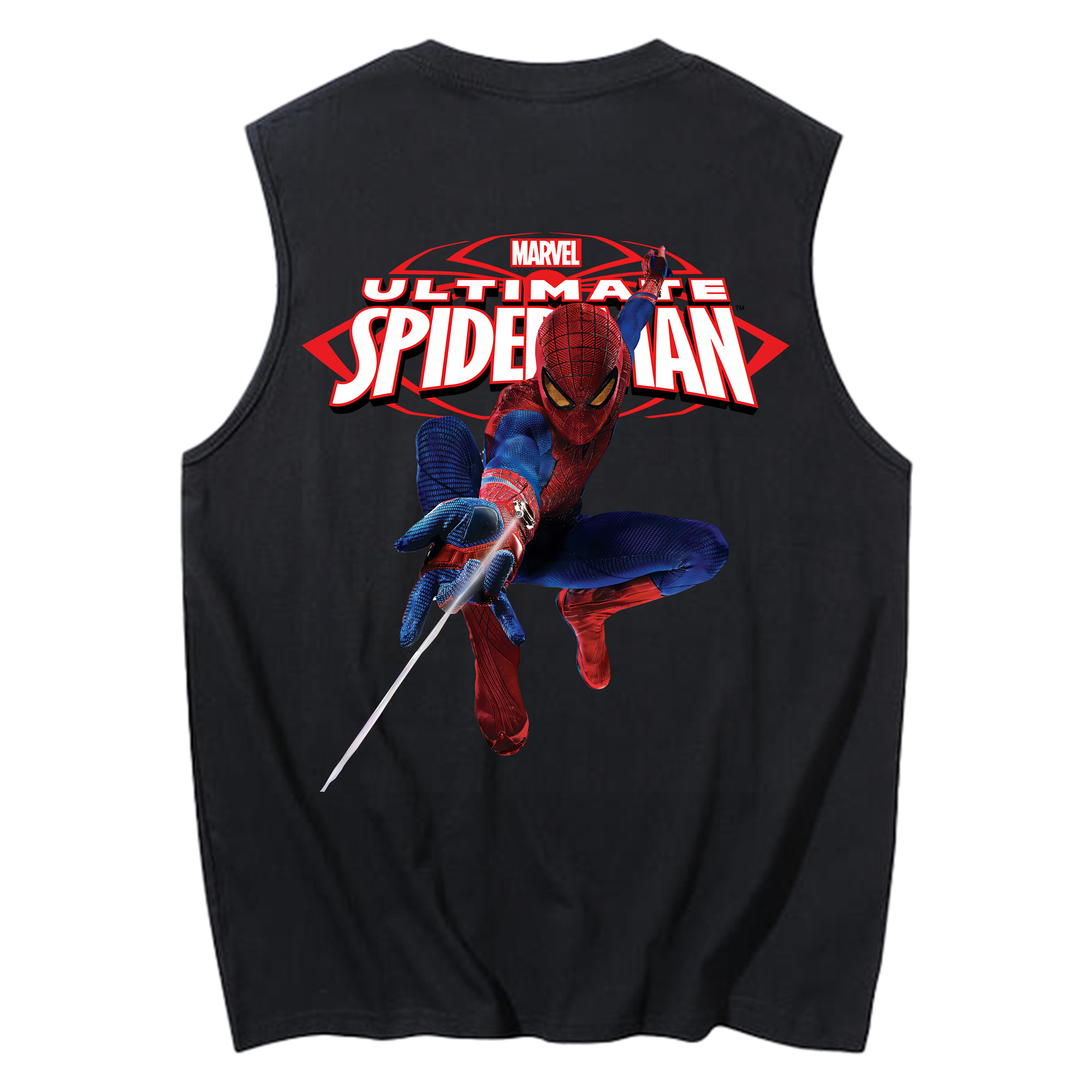 （画像用） Spider Man スパイダーマン コットン100％タンクトップ（背面プリント）