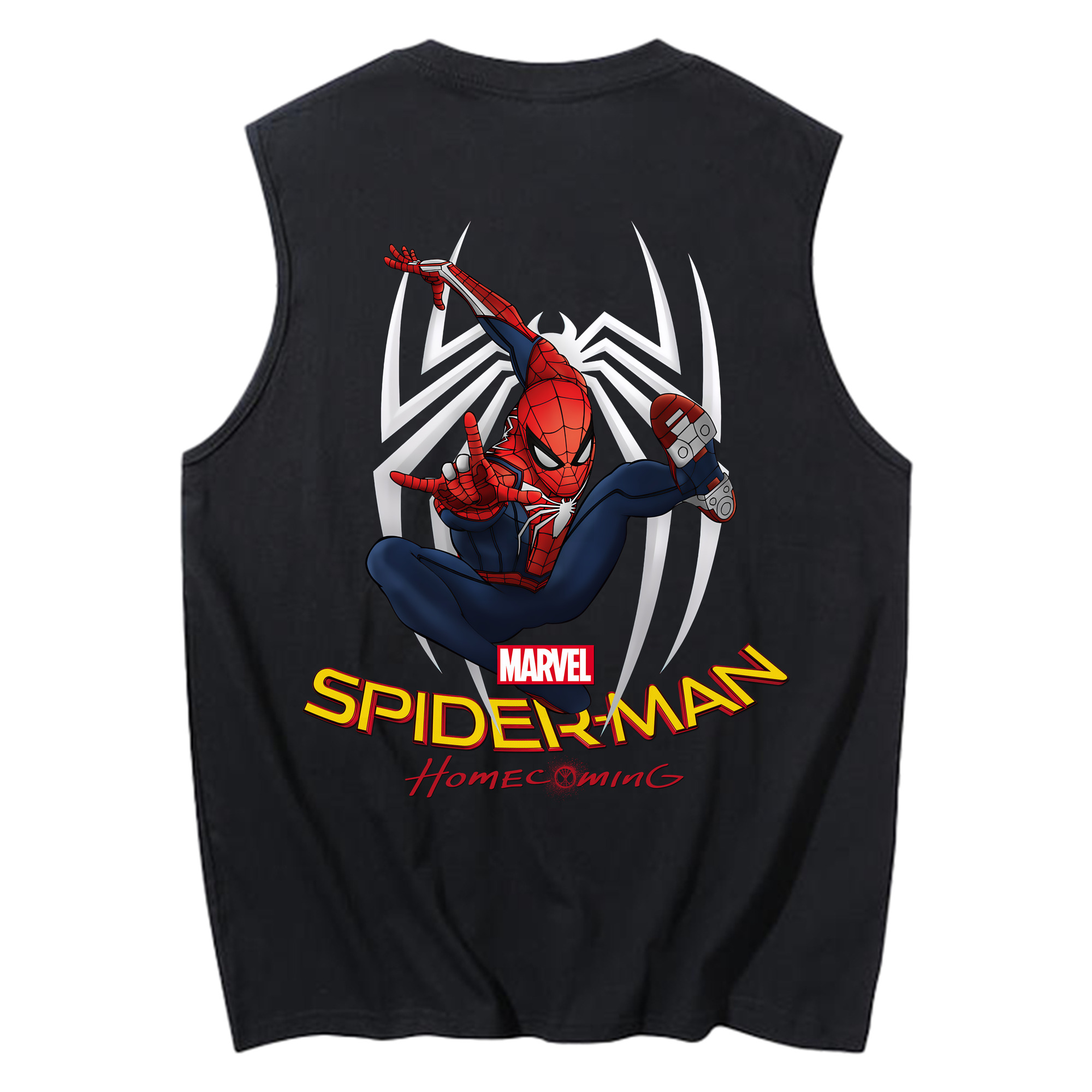 （画像用） Spider Man スパイダーマン コットン100％タンクトップ（背面プリント）