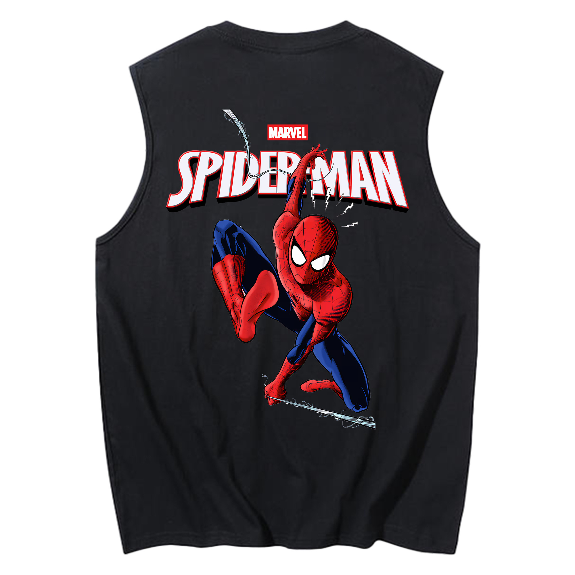 （画像用） Spider Man スパイダーマン コットン100％タンクトップ（背面プリント）