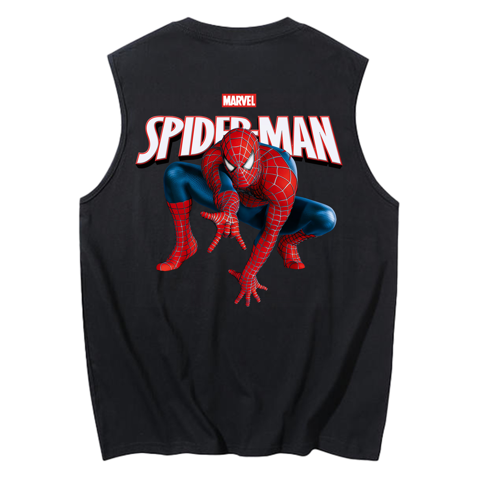 （画像用） Spider Man スパイダーマン コットン100％タンクトップ（背面プリント）