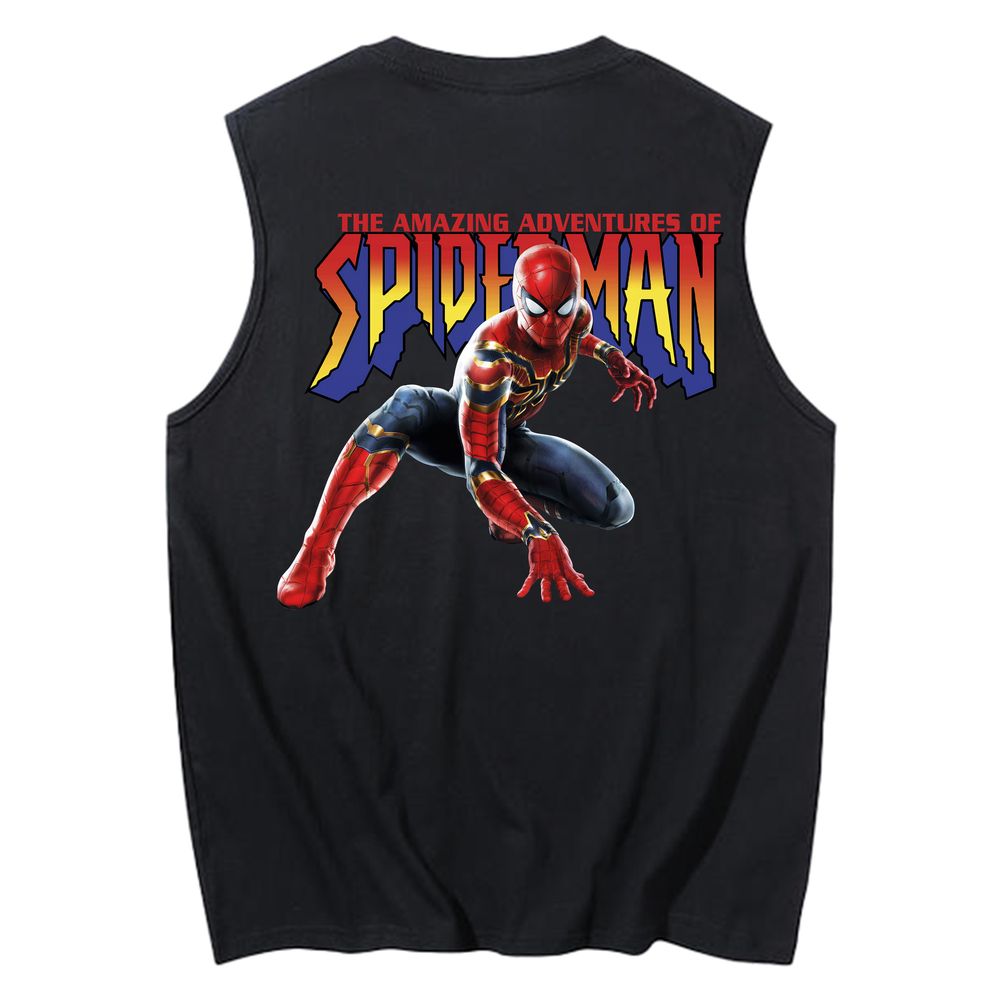 （画像用） Spider Man スパイダーマン コットン100％タンクトップ（背面プリント）