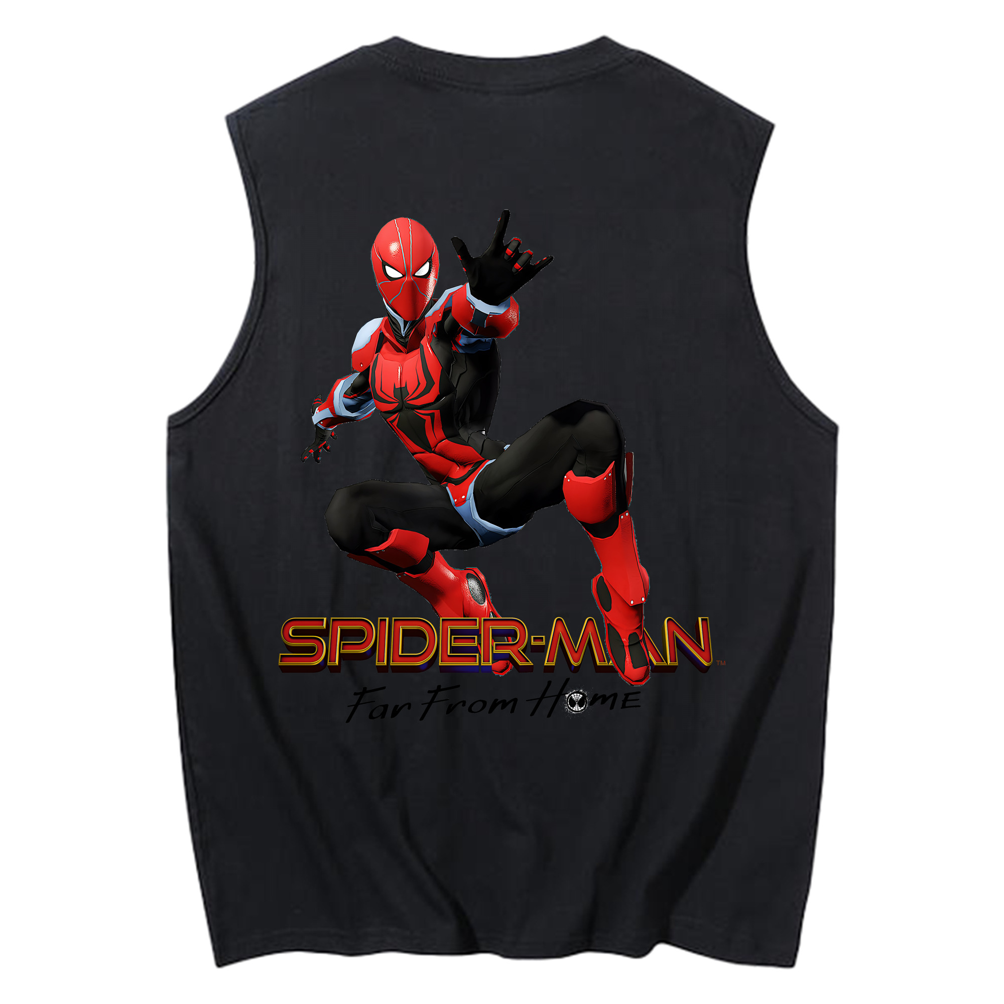 （画像用） Spider Man スパイダーマン コットン100％タンクトップ（背面プリント）