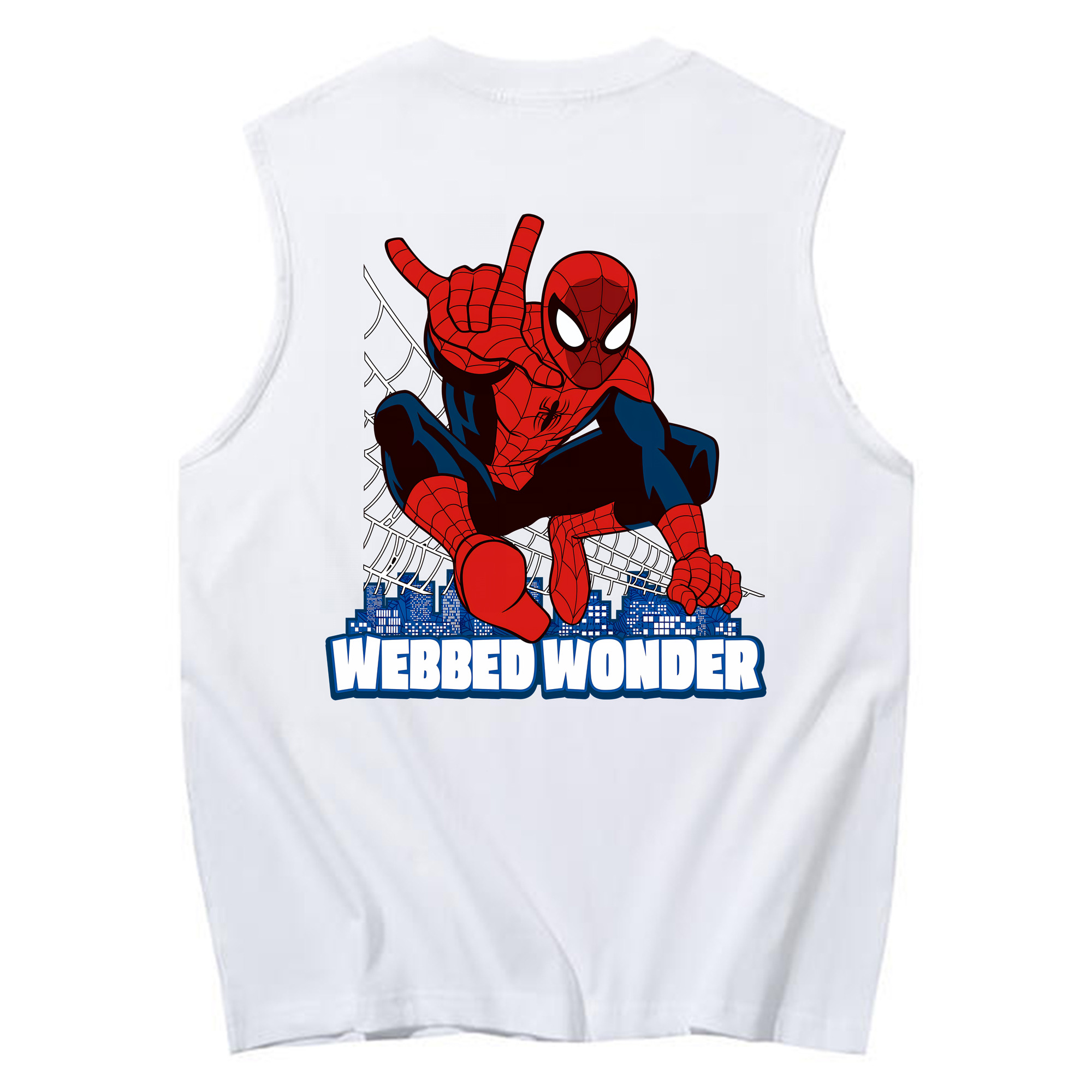 （画像用） Spider Man スパイダーマン コットン100％タンクトップ（背面プリント）