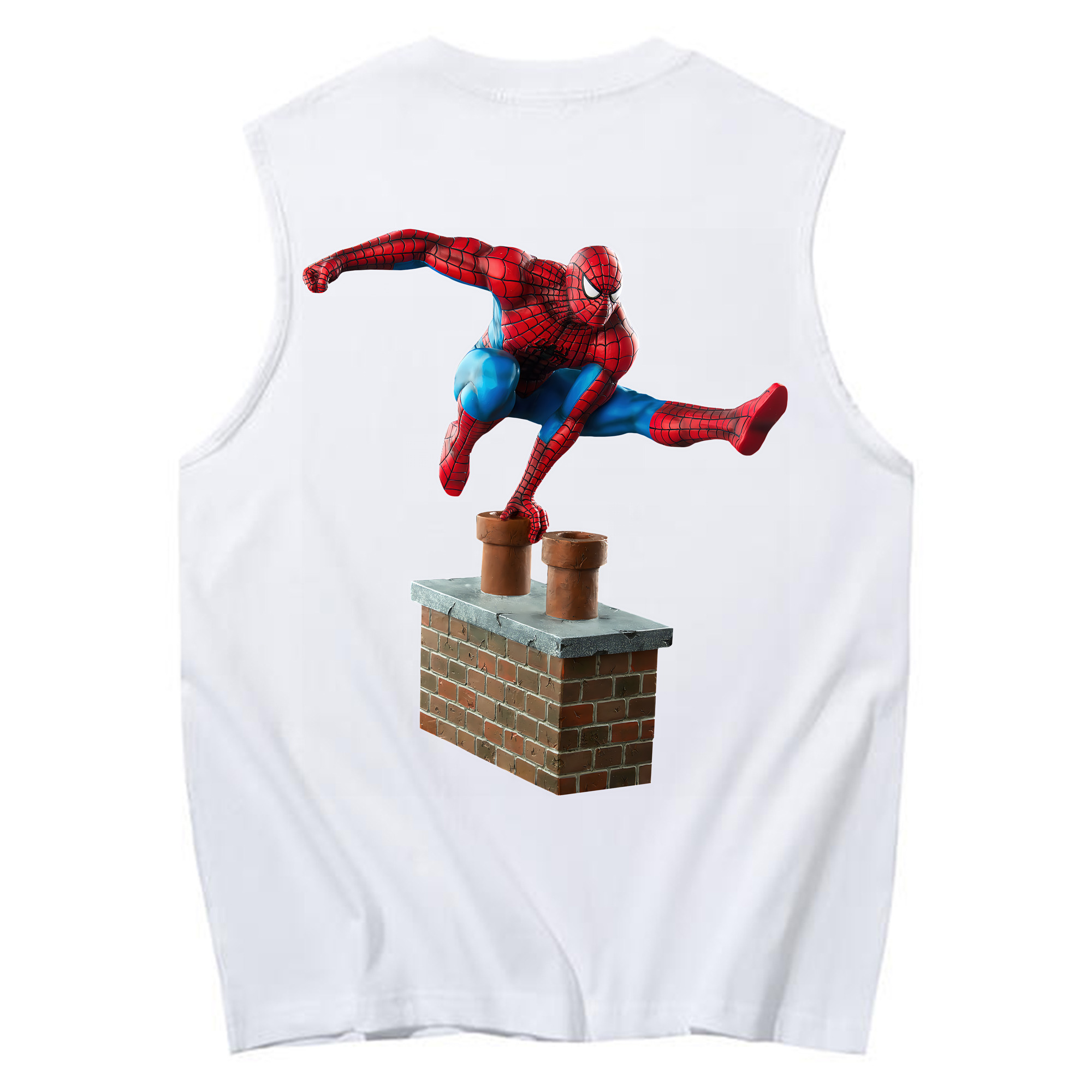 （画像用） Spider Man スパイダーマン コットン100％タンクトップ（背面プリント）