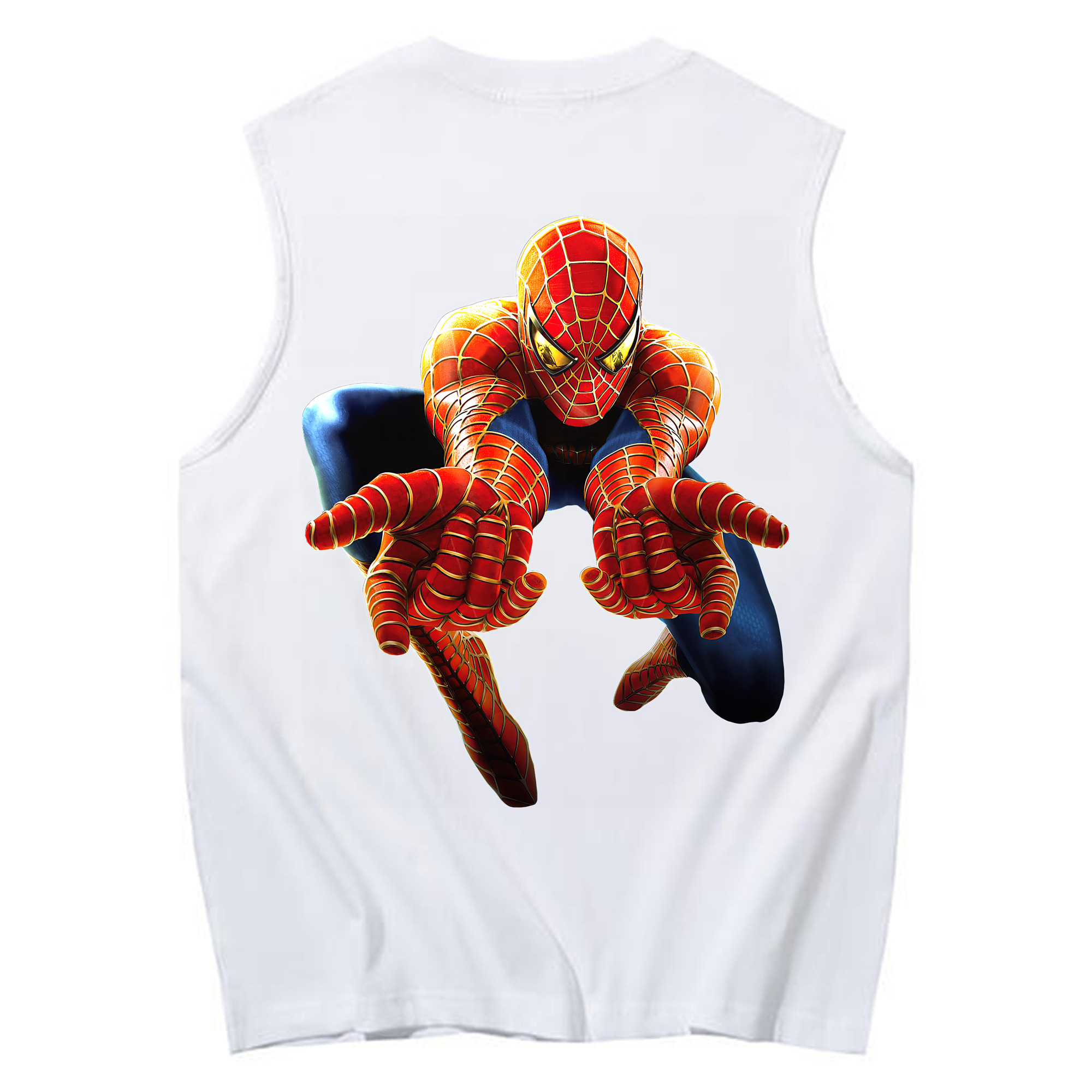 （画像用） Spider Man スパイダーマン コットン100％タンクトップ（背面プリント）