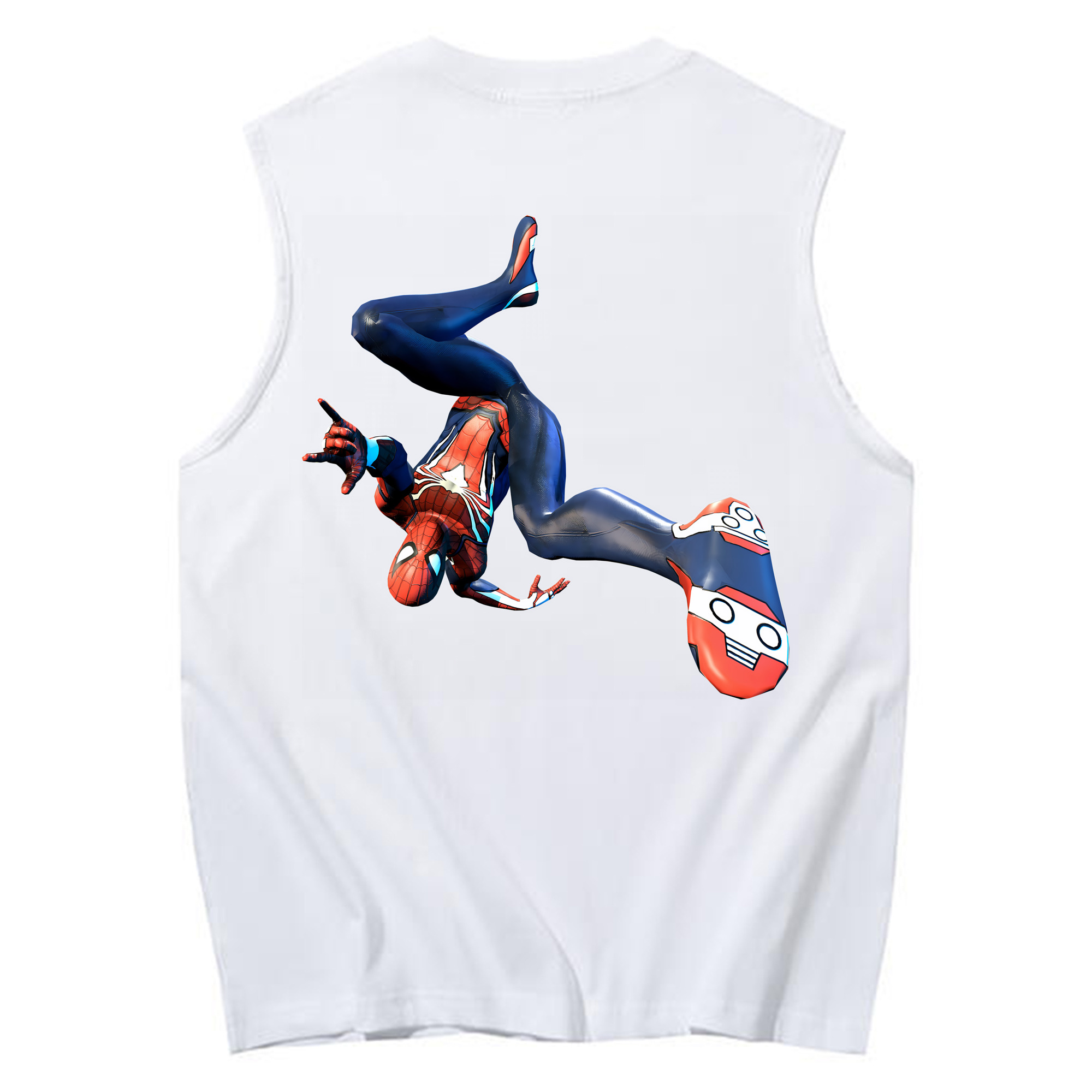 （画像用） Spider Man スパイダーマン コットン100％タンクトップ（背面プリント）