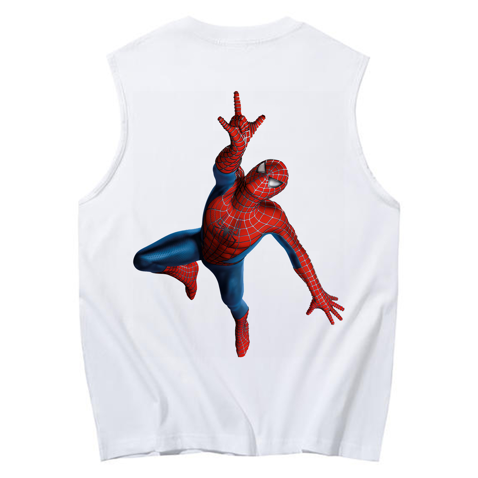 （画像用） Spider Man スパイダーマン コットン100％タンクトップ（背面プリント）