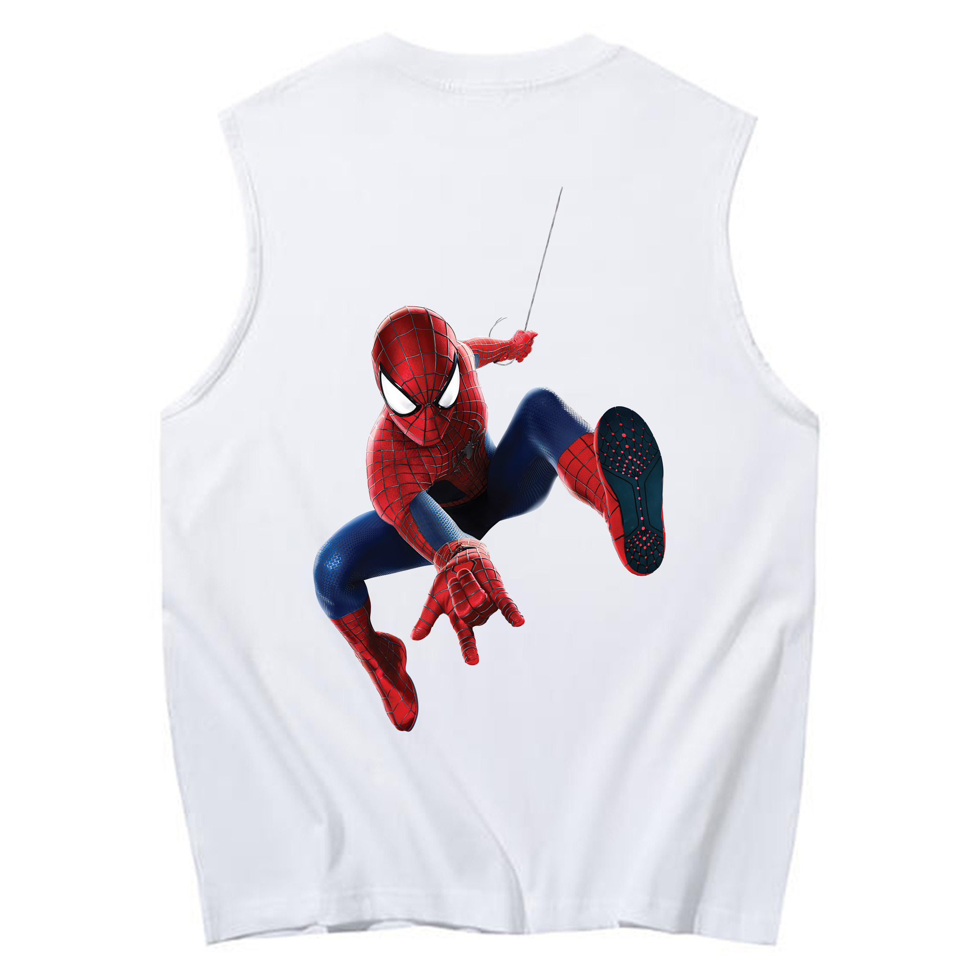 （画像用） Spider Man スパイダーマン コットン100％タンクトップ（背面プリント）