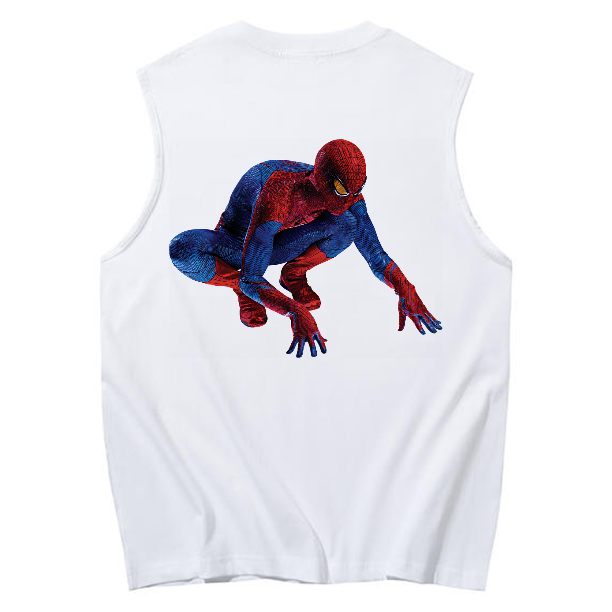 （画像用） Spider Man スパイダーマン コットン100％タンクトップ（背面プリント）