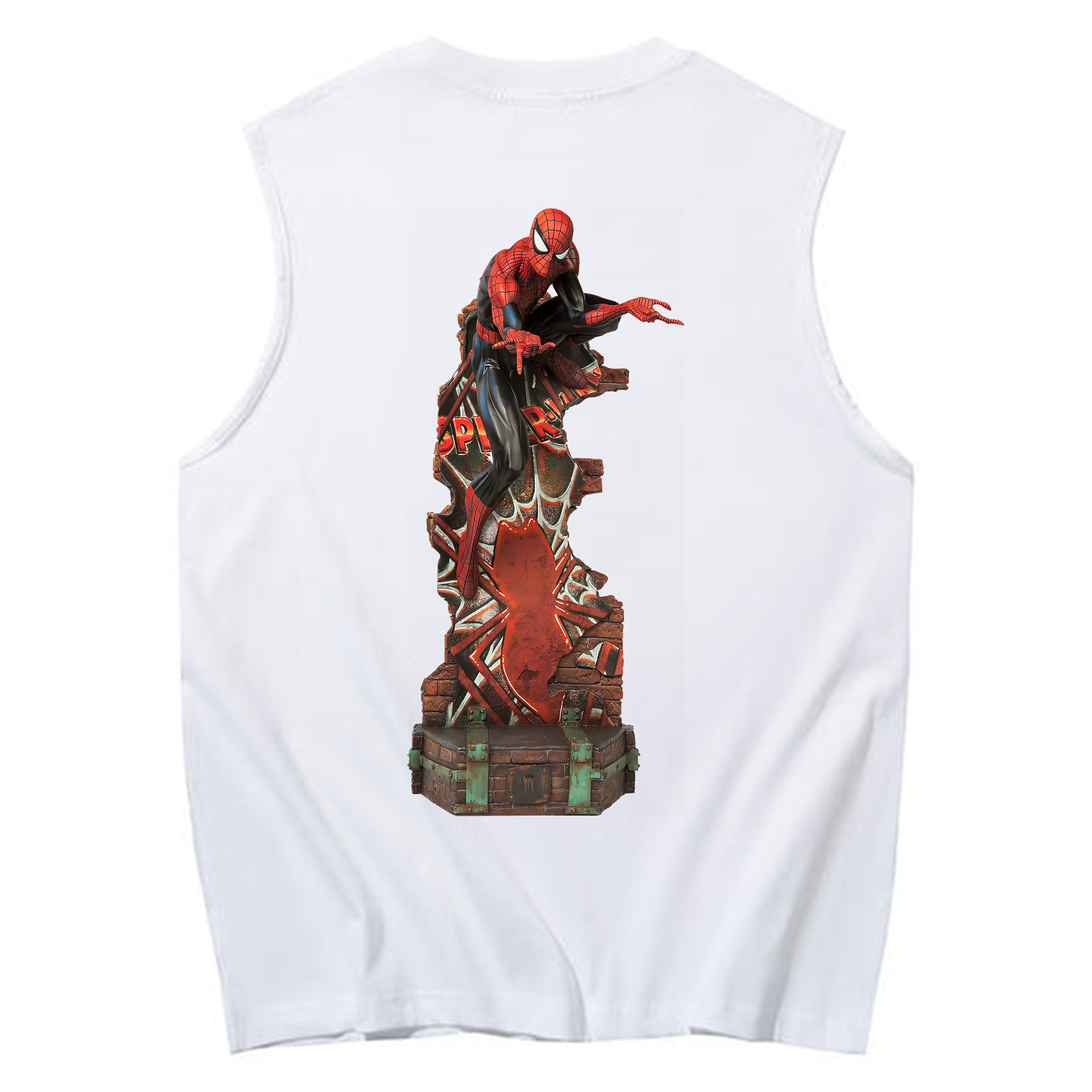 （画像用） Spider Man スパイダーマン コットン100％タンクトップ（背面プリント）