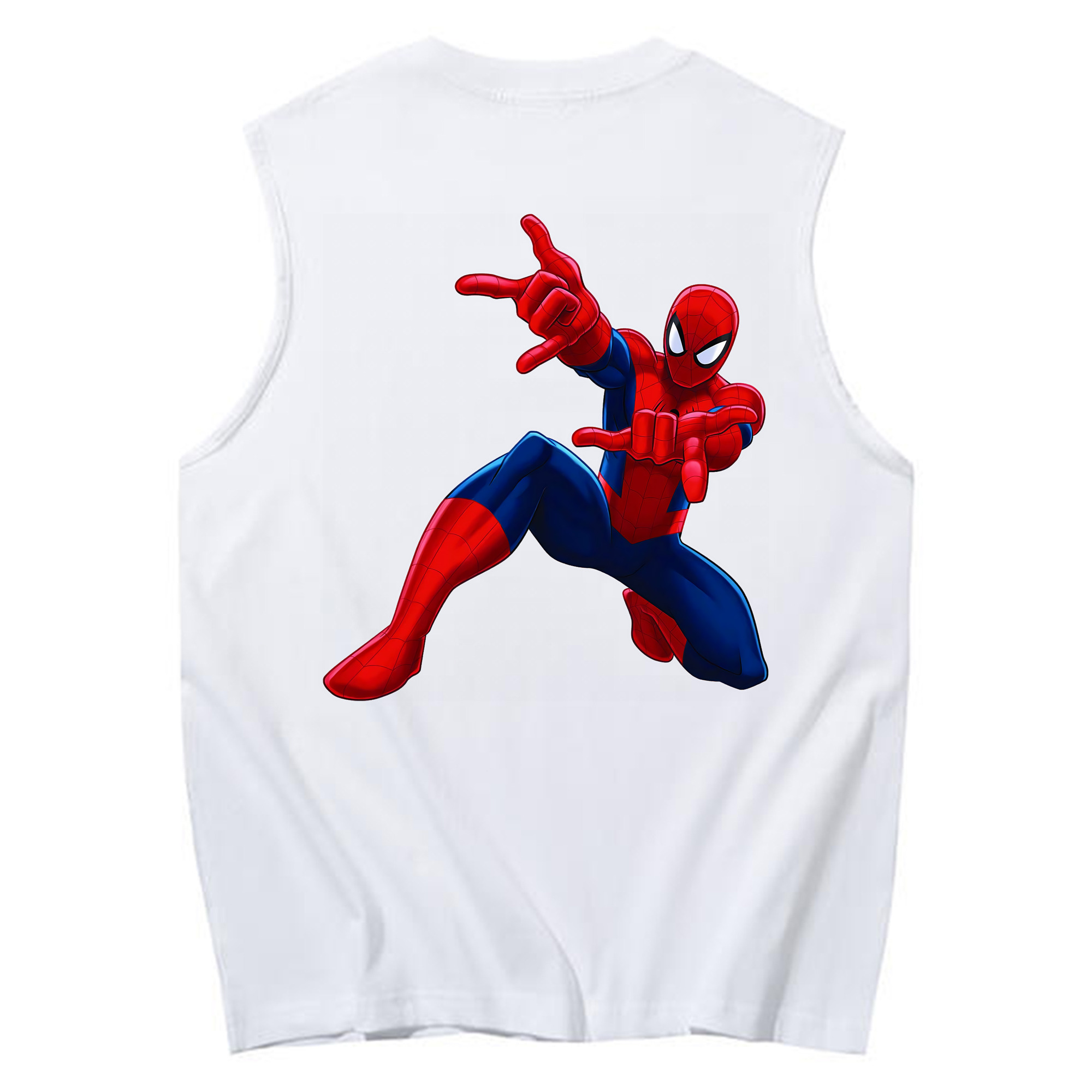 （画像用） Spider Man スパイダーマン コットン100％タンクトップ（背面プリント）