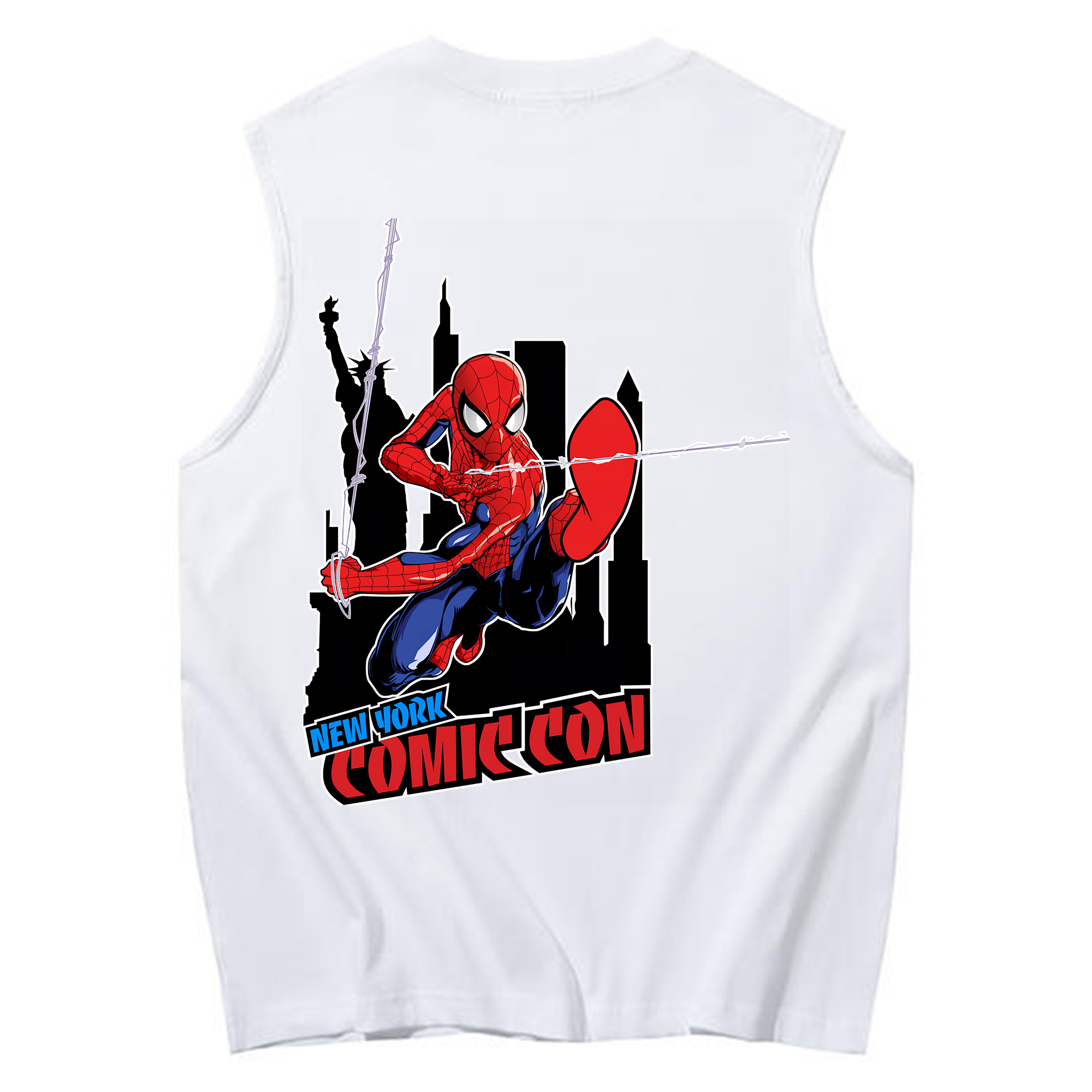 （画像用） Spider Man スパイダーマン コットン100％タンクトップ（背面プリント）
