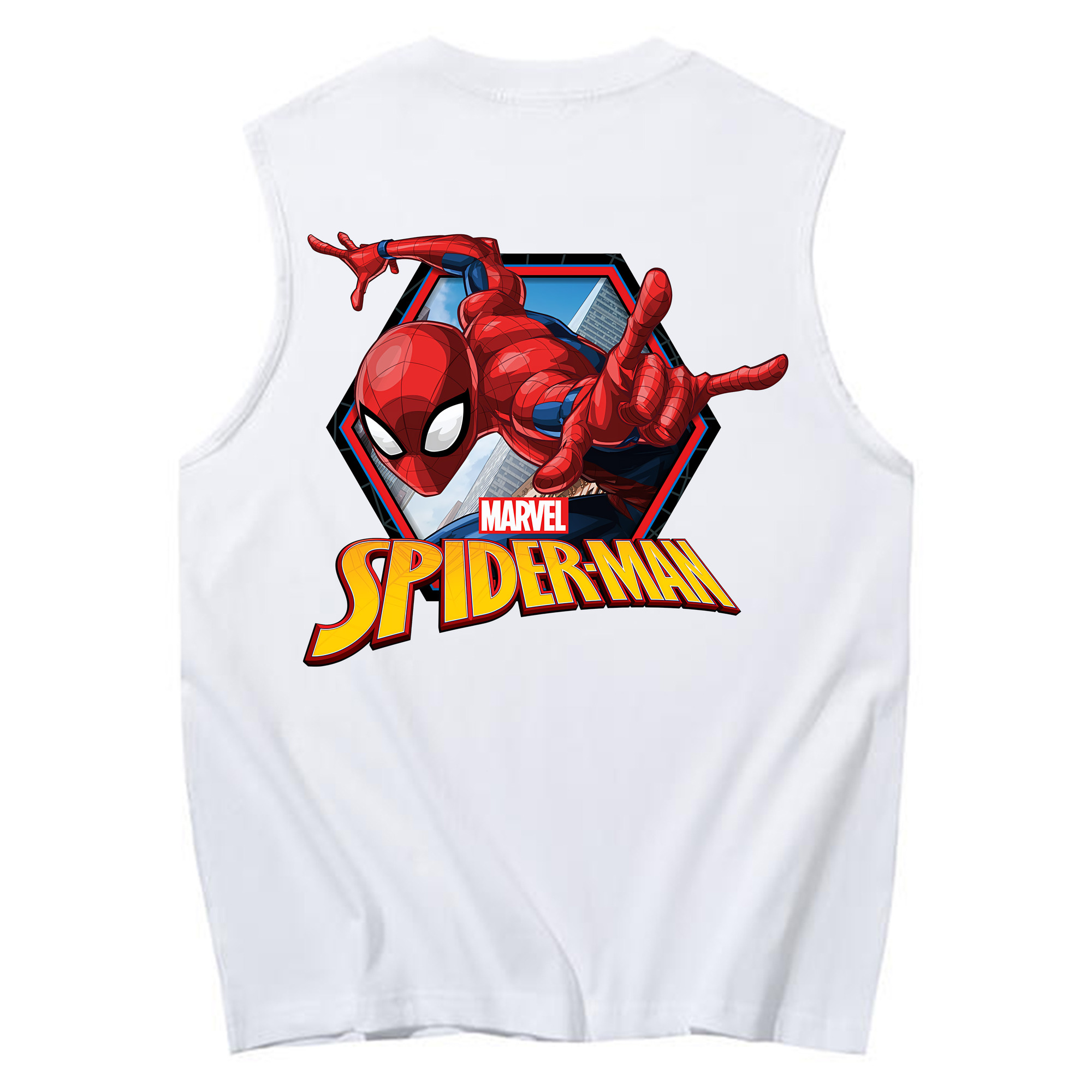 （画像用） Spider Man スパイダーマン コットン100％タンクトップ（背面プリント）
