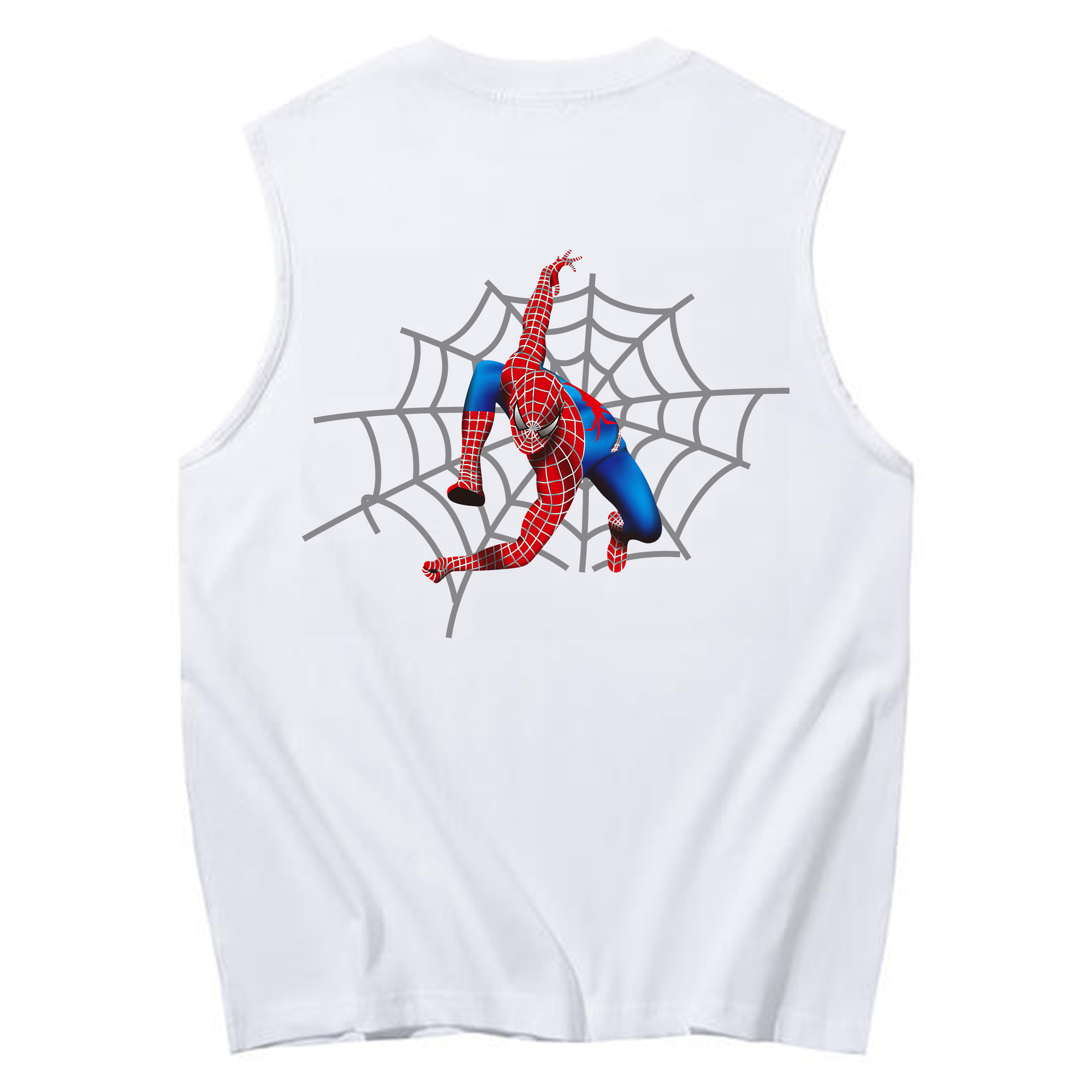 （画像用） Spider Man スパイダーマン コットン100％タンクトップ（背面プリント）