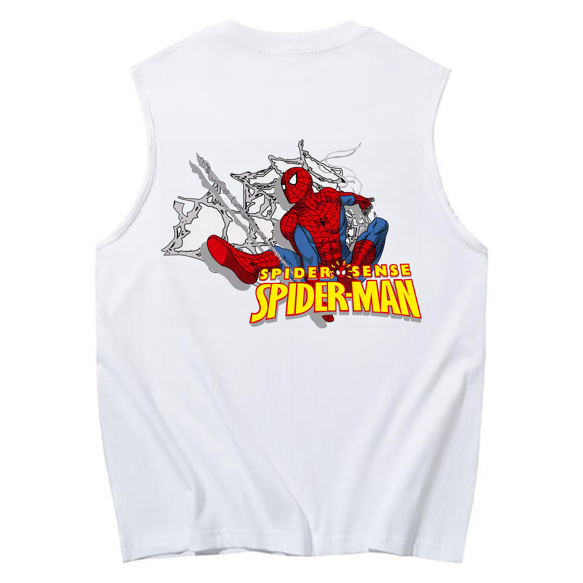 （画像用） Spider Man スパイダーマン コットン100％タンクトップ（背面プリント）