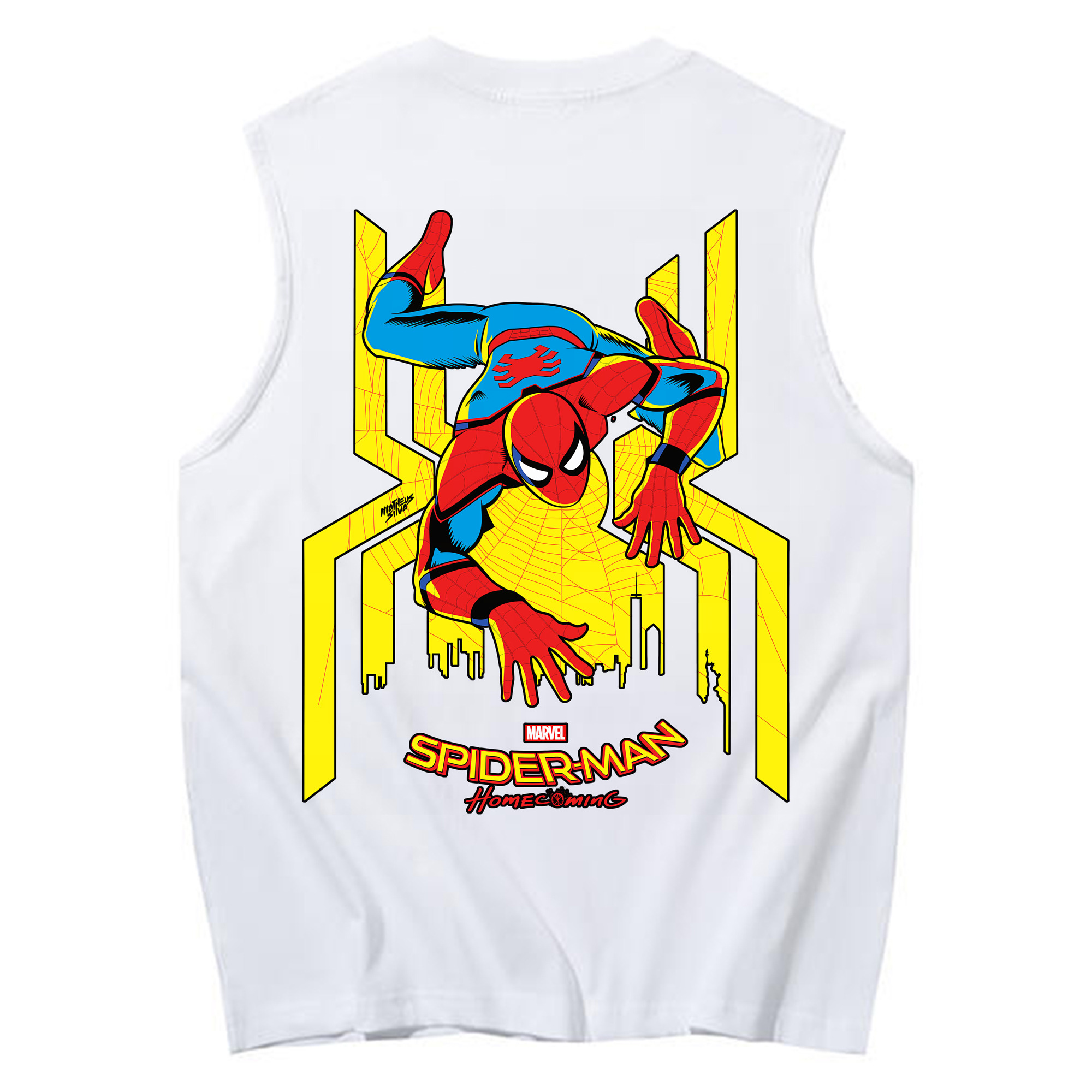 （画像用） Spider Man スパイダーマン コットン100％タンクトップ（背面プリント）