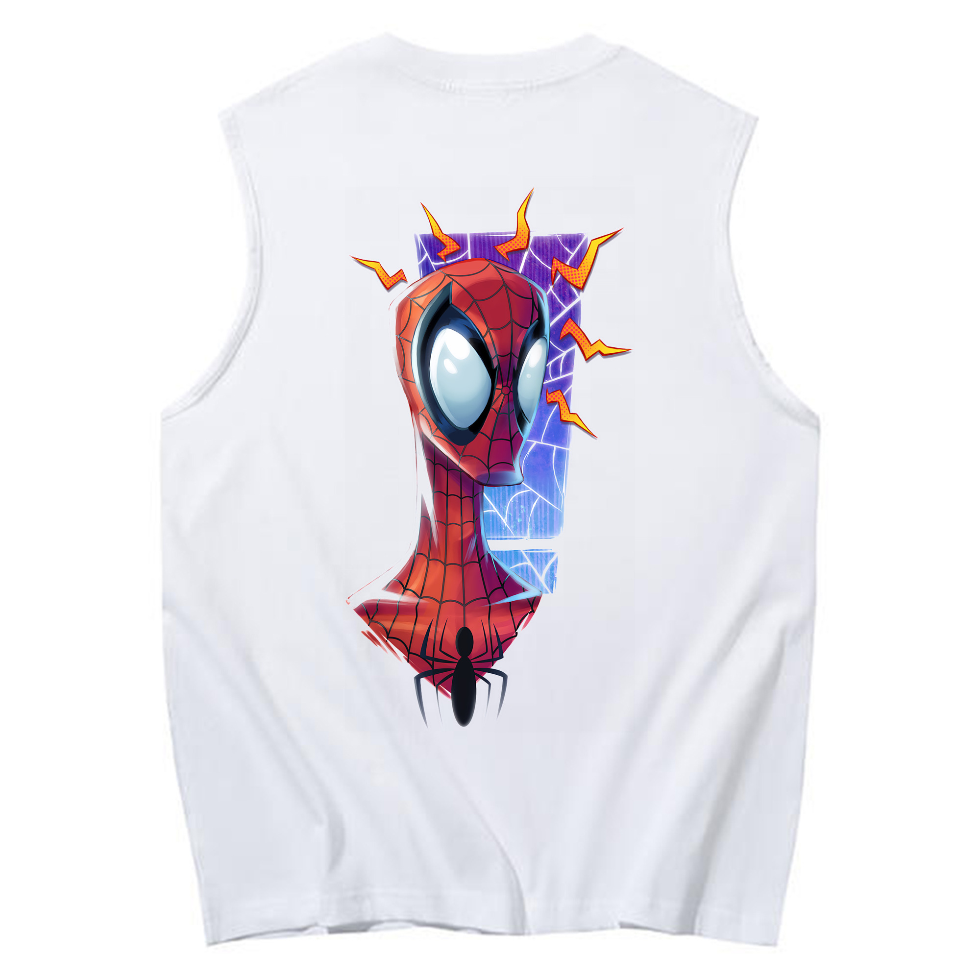 （画像用） Spider Man スパイダーマン コットン100％タンクトップ（背面プリント）