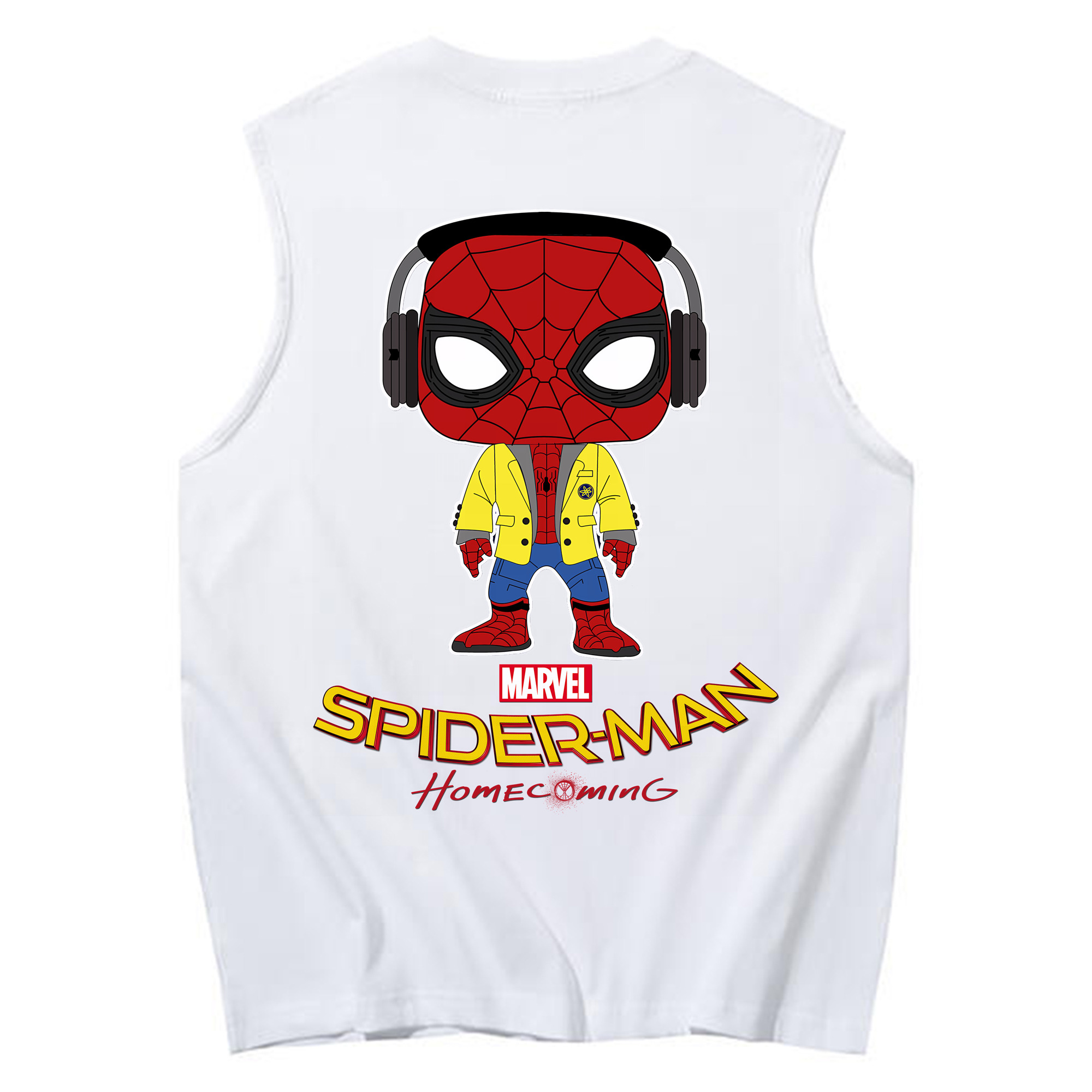 （画像用） Spider Man スパイダーマン コットン100％タンクトップ（背面プリント）