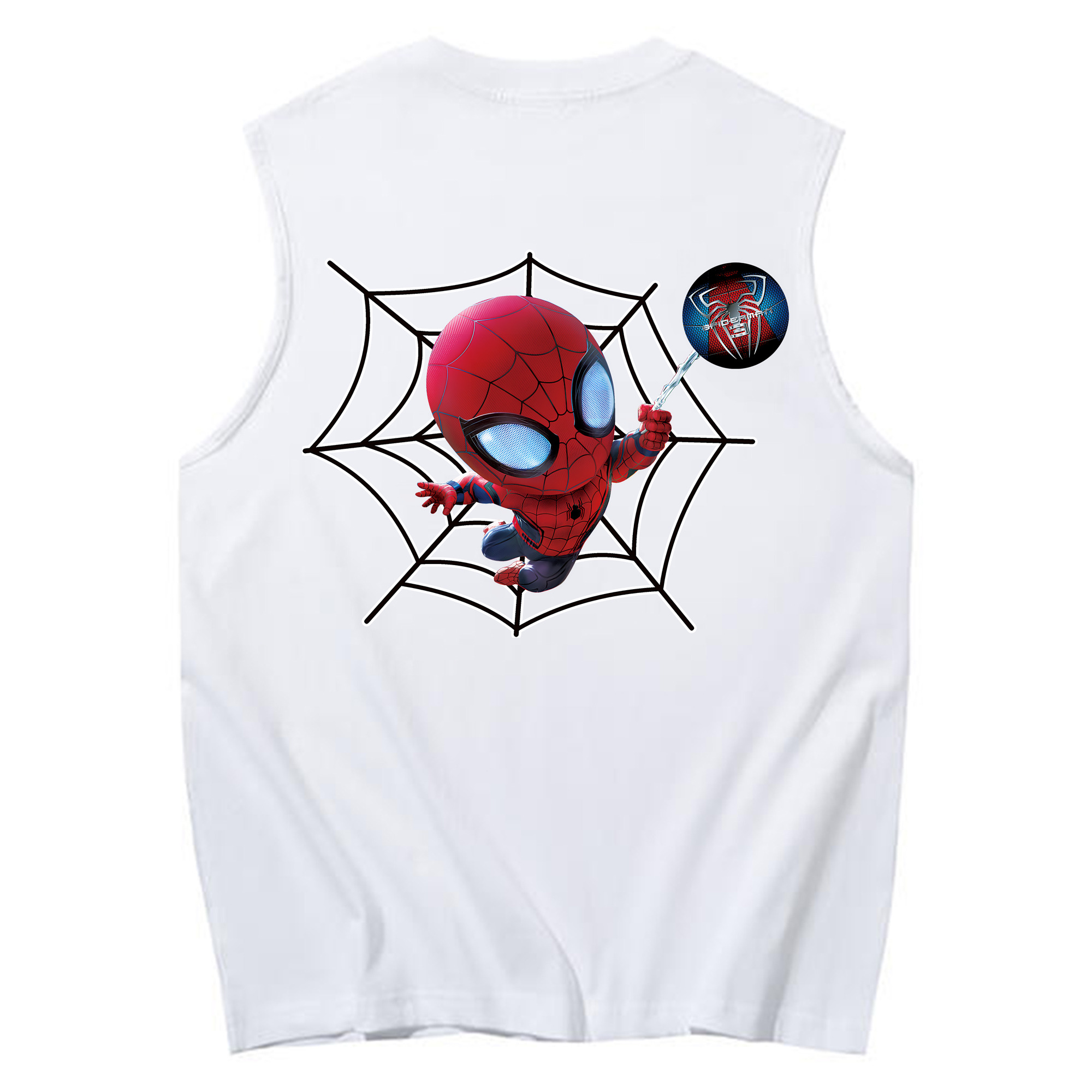 （画像用） Spider Man スパイダーマン コットン100％タンクトップ（背面プリント）