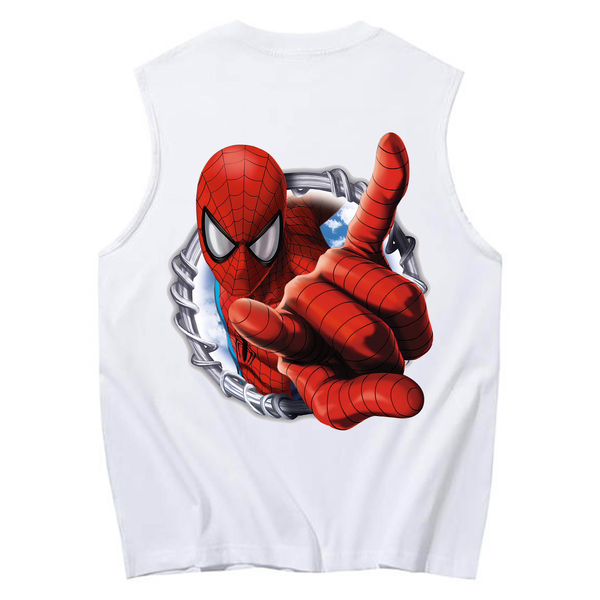 （画像用） Spider Man スパイダーマン コットン100％タンクトップ（背面プリント）