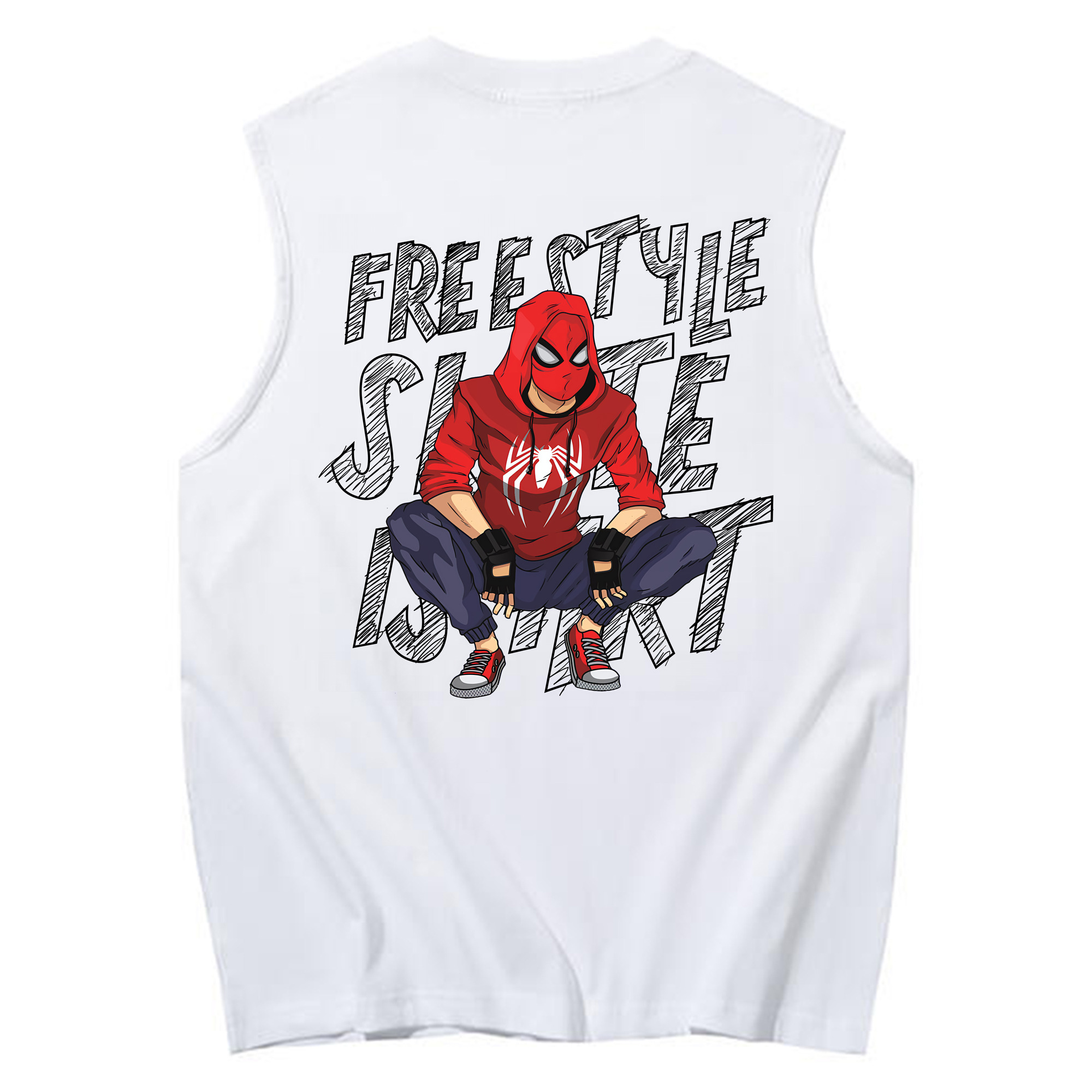 （画像用） Spider Man スパイダーマン コットン100％タンクトップ（背面プリント）