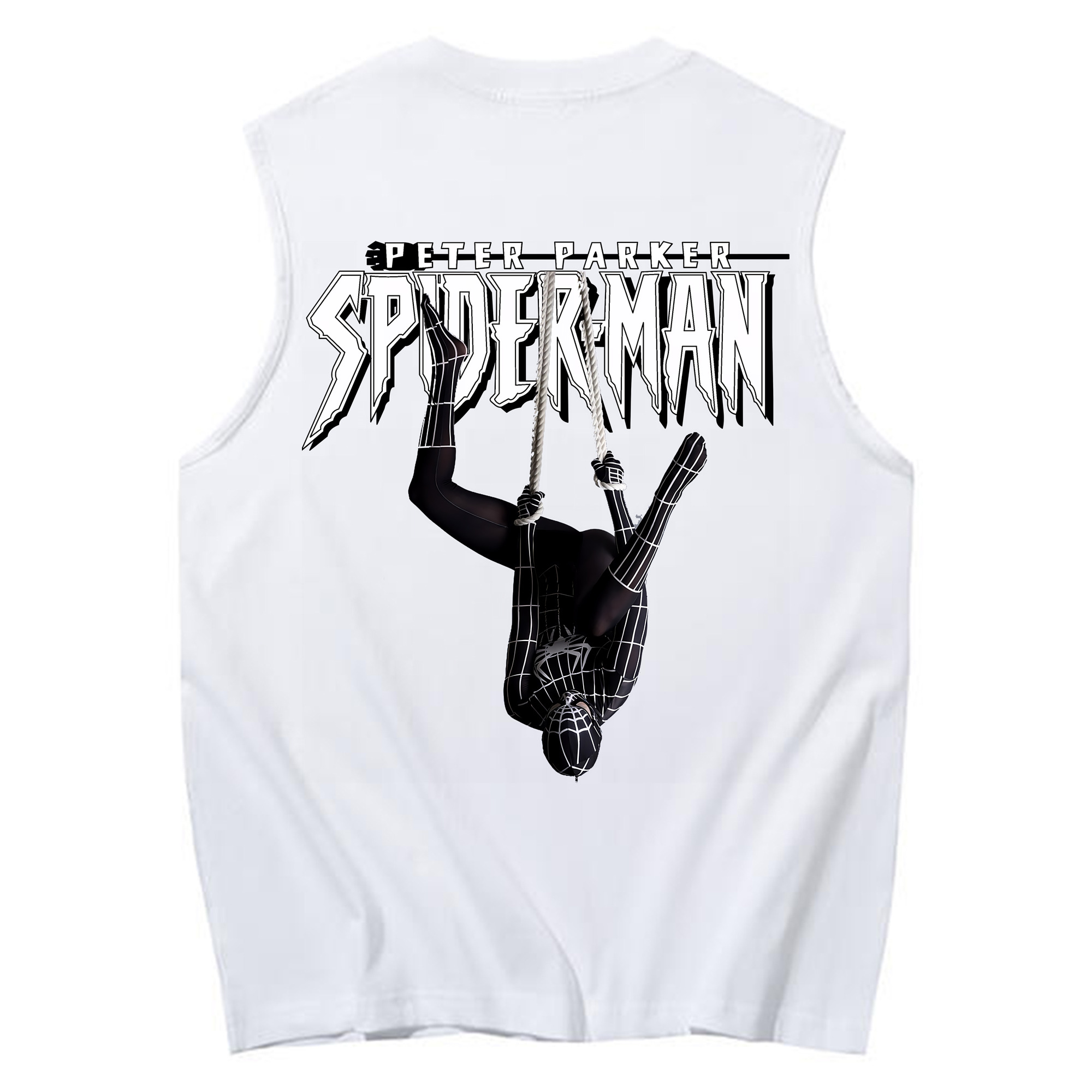 （画像用） Spider Man スパイダーマン コットン100％タンクトップ（背面プリント）