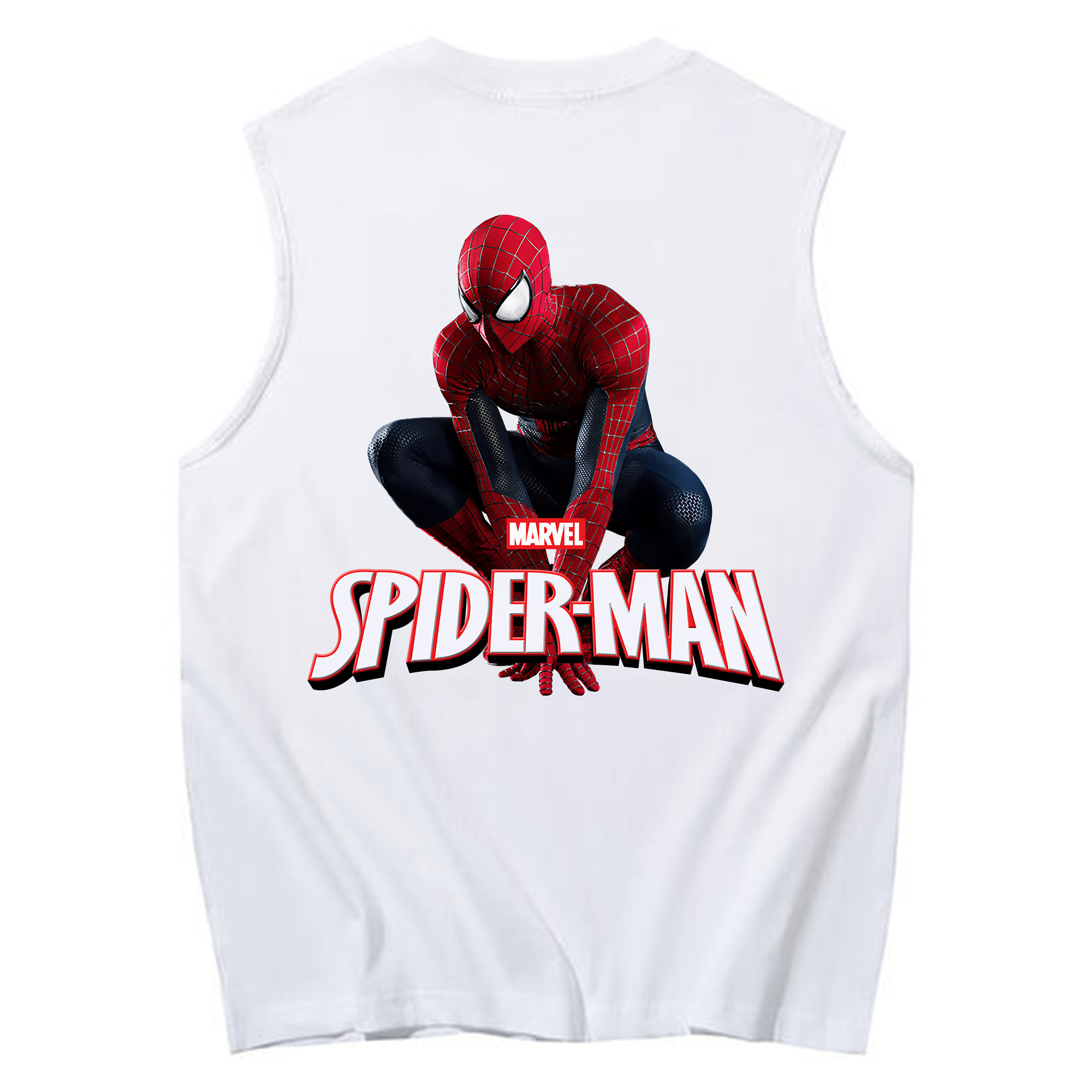 （画像用） Spider Man スパイダーマン コットン100％タンクトップ（背面プリント）