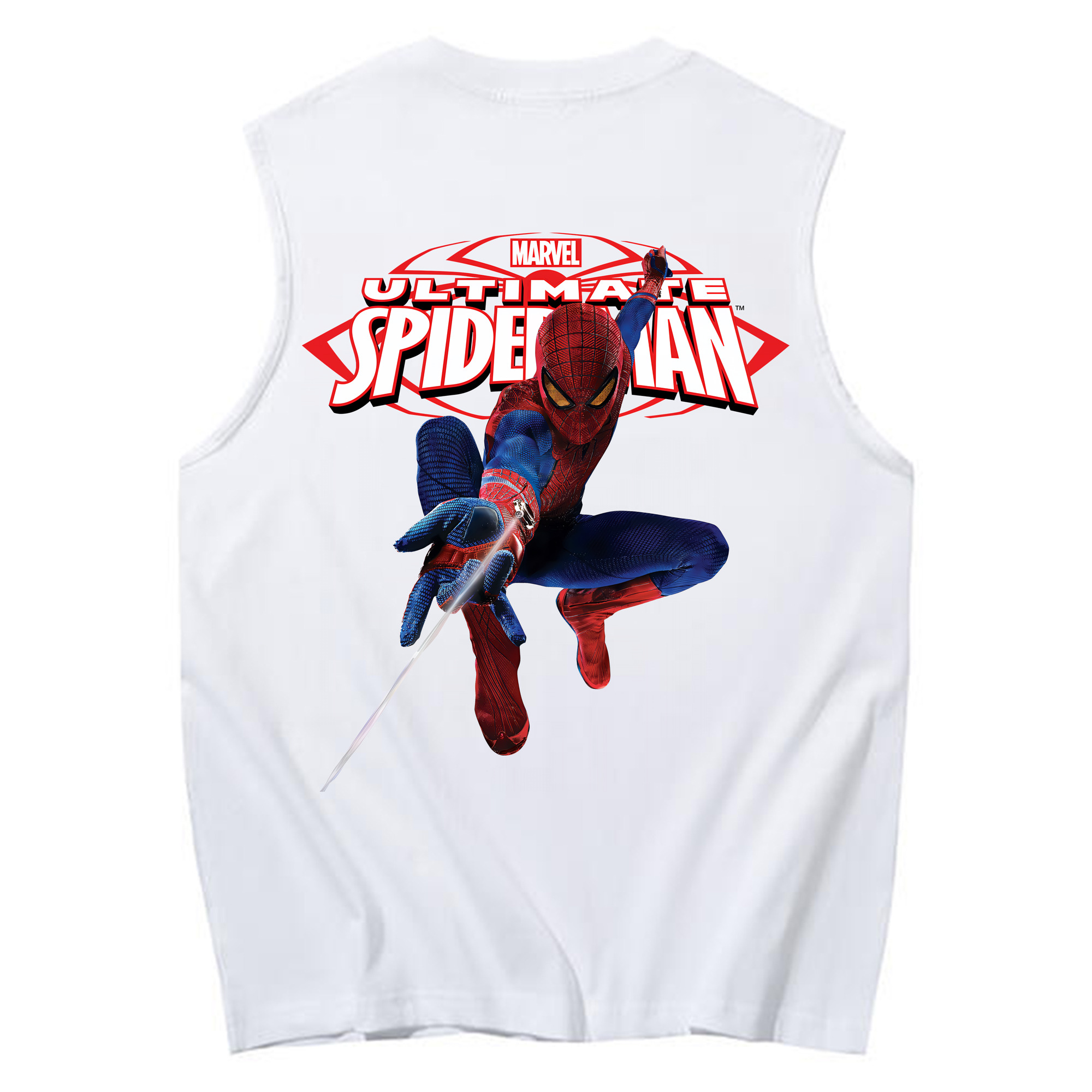 （画像用） Spider Man スパイダーマン コットン100％タンクトップ（背面プリント）