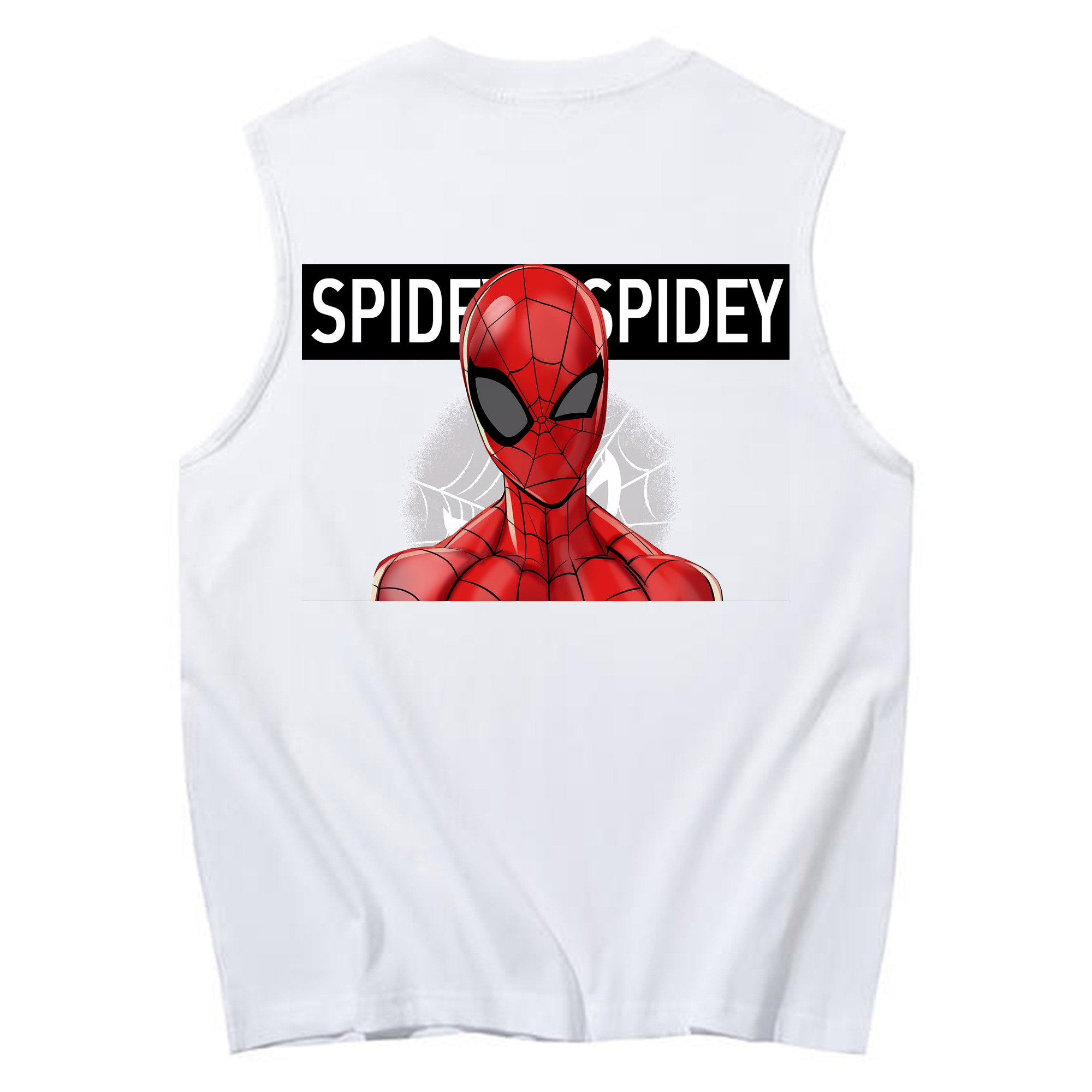 （画像用） Spider Man スパイダーマン コットン100％タンクトップ（背面プリント）