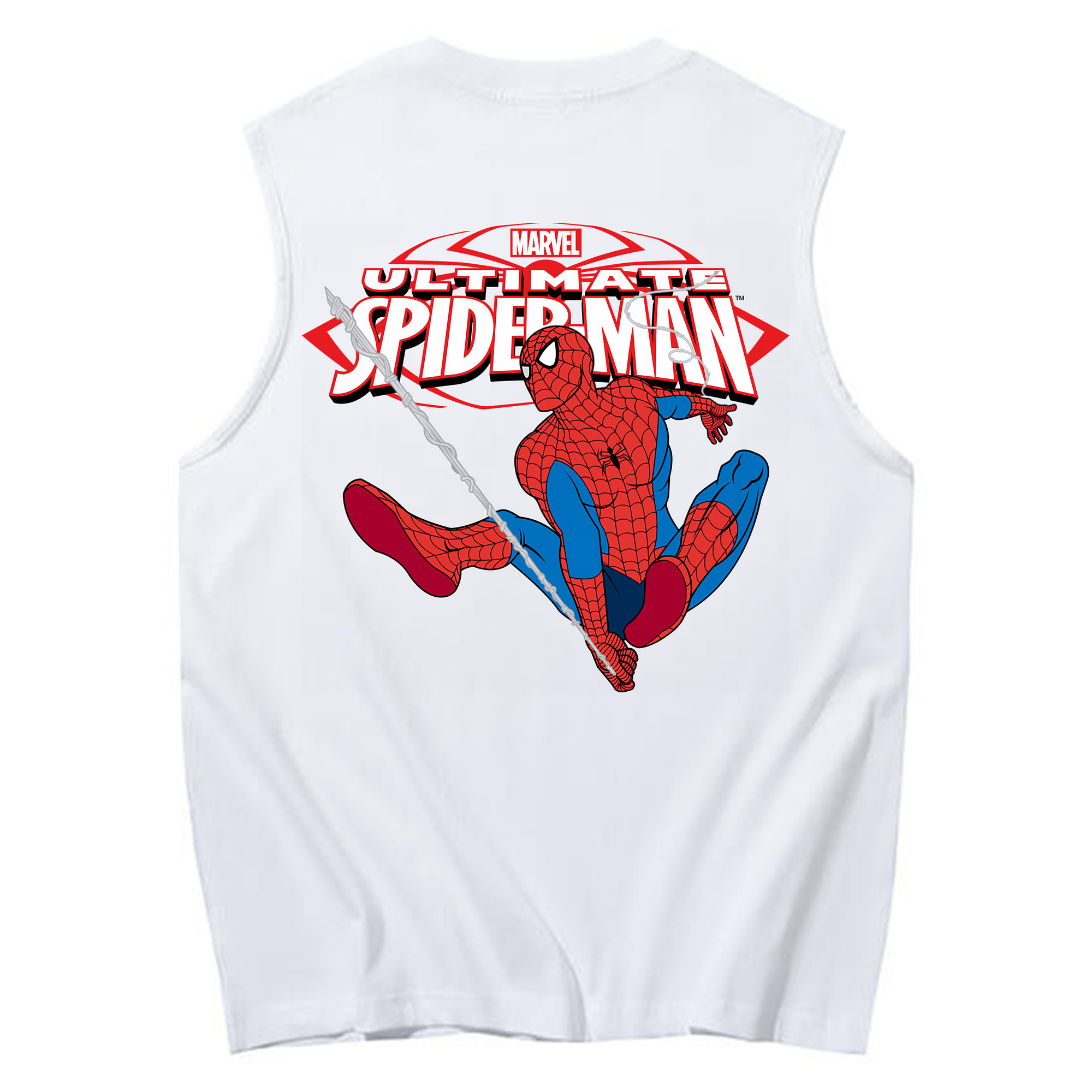 （画像用） Spider Man スパイダーマン コットン100％タンクトップ（背面プリント）