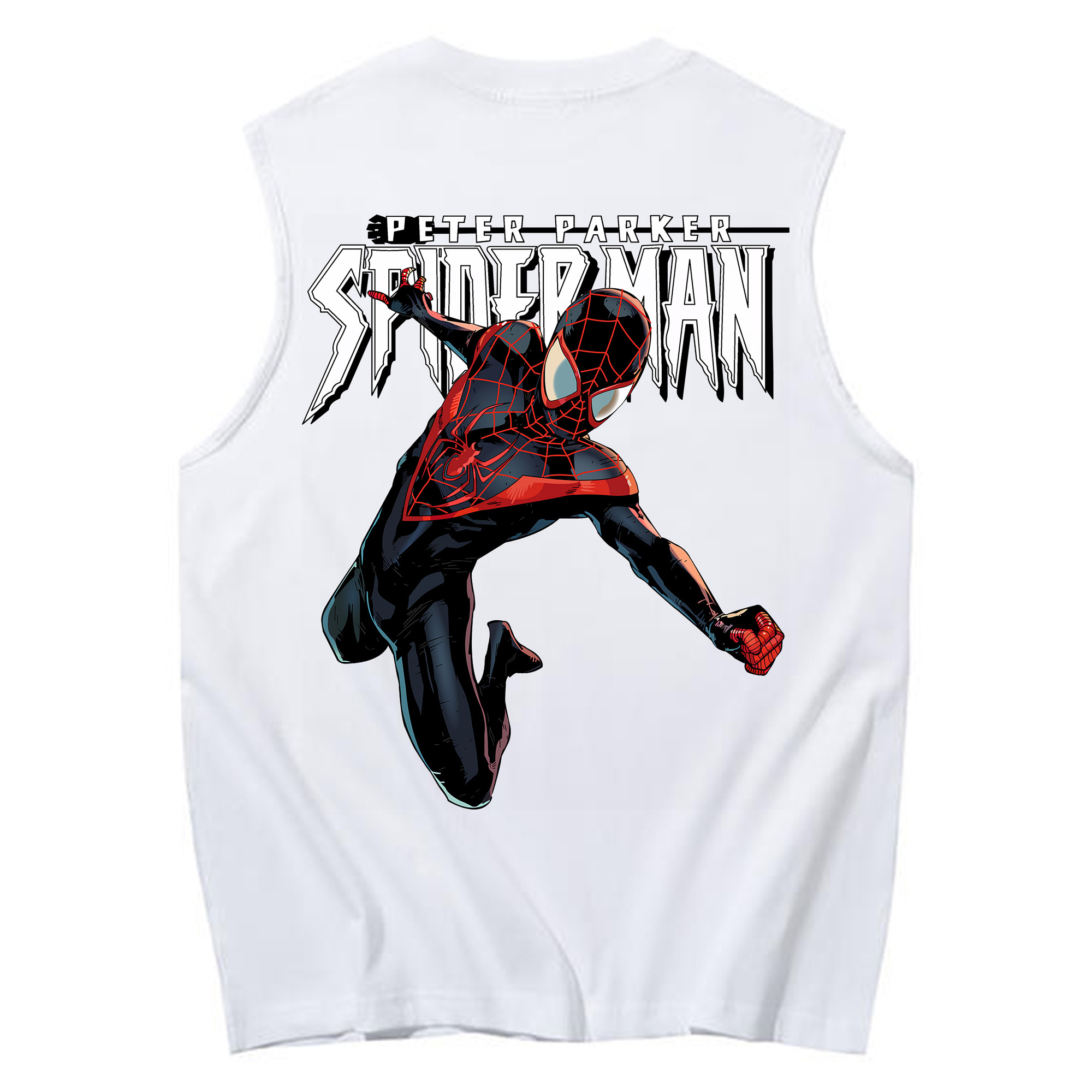 （画像用） Spider Man スパイダーマン コットン100％タンクトップ（背面プリント）