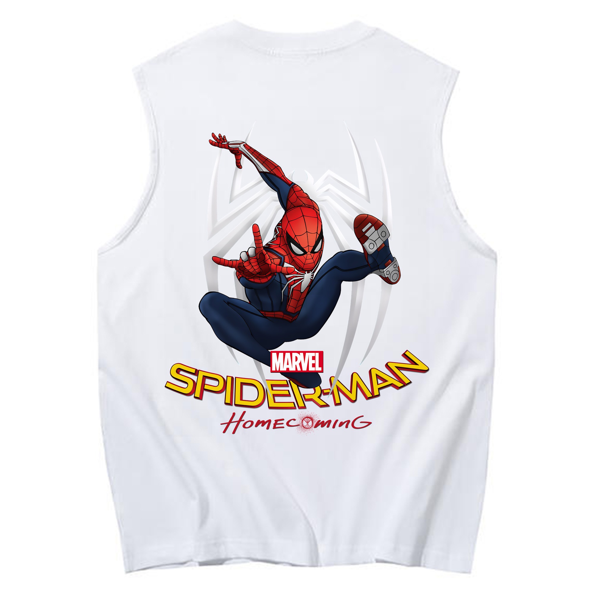 （画像用） Spider Man スパイダーマン コットン100％タンクトップ（背面プリント）