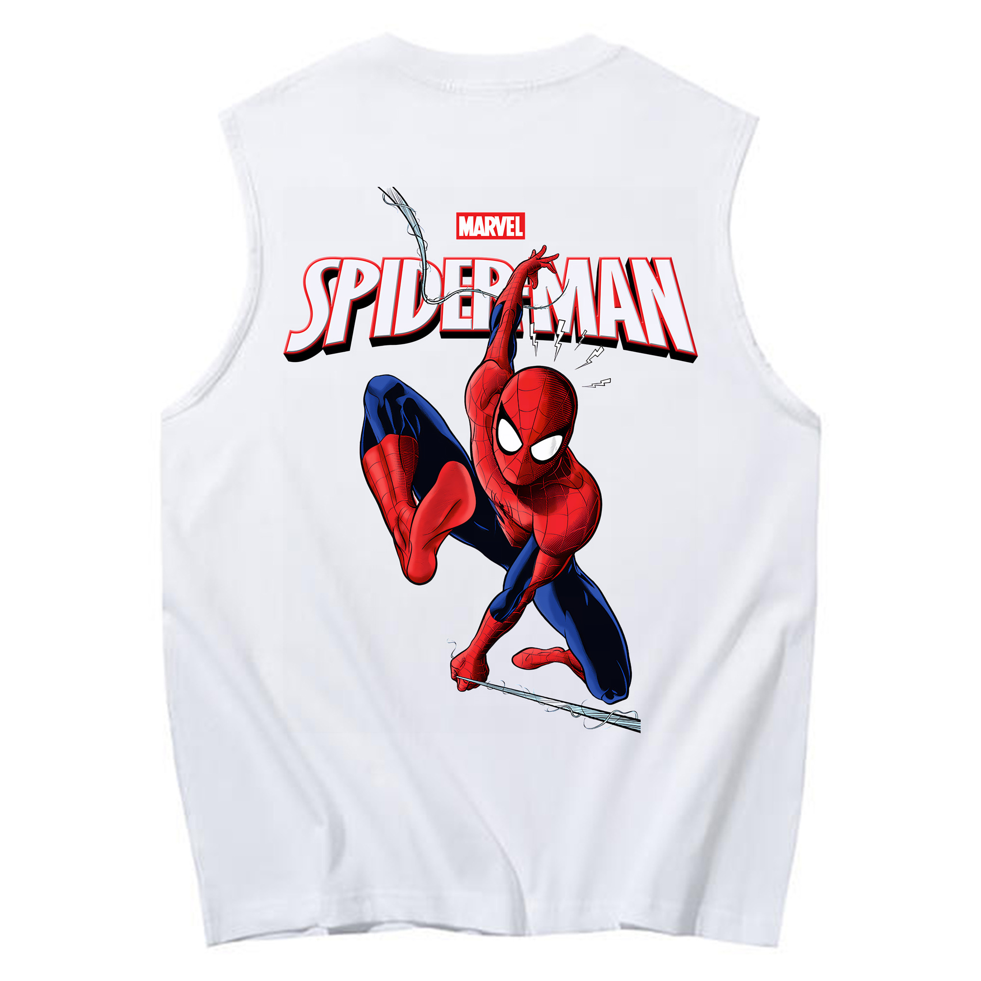 （画像用） Spider Man スパイダーマン コットン100％タンクトップ（背面プリント）