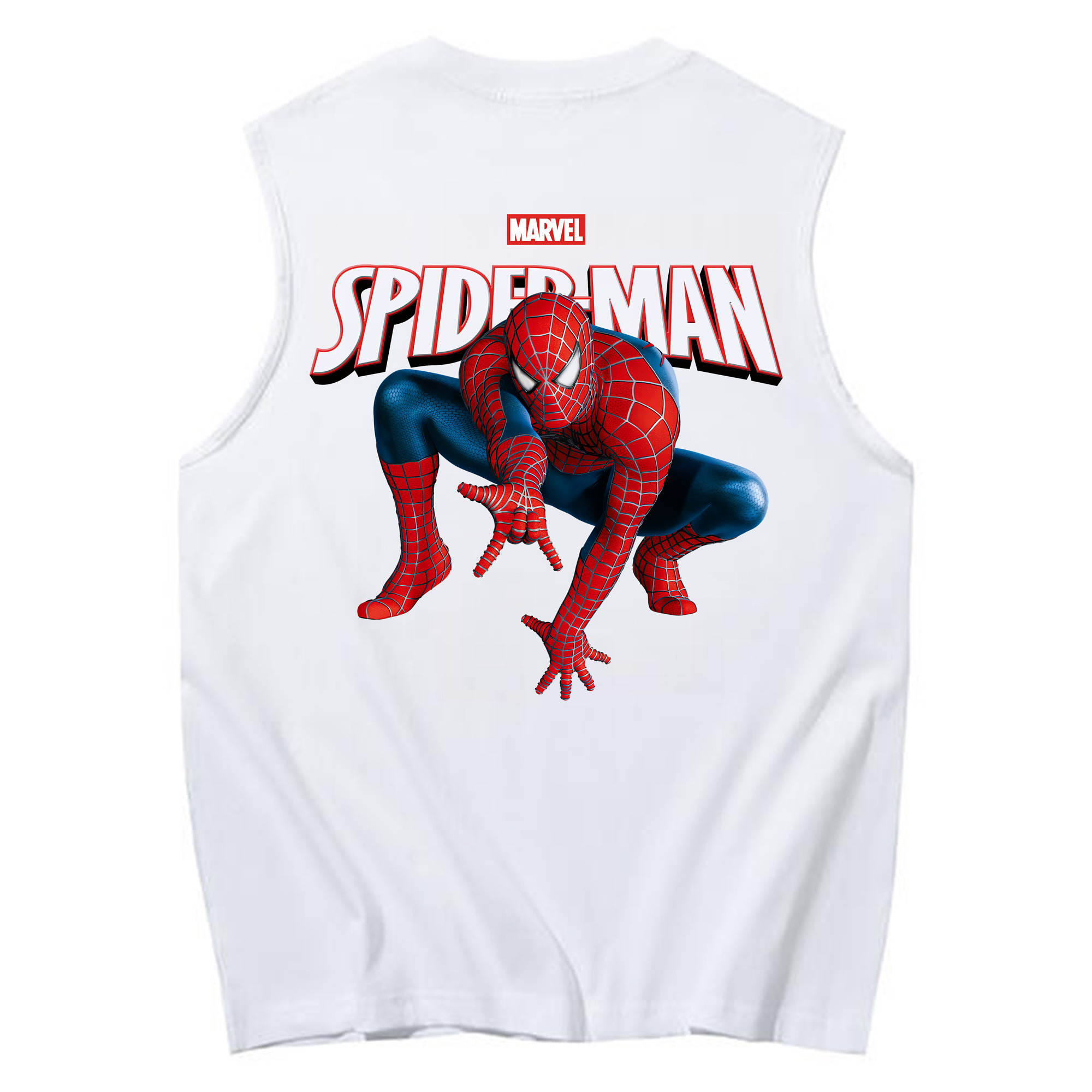 （画像用） Spider Man スパイダーマン コットン100％タンクトップ（背面プリント）